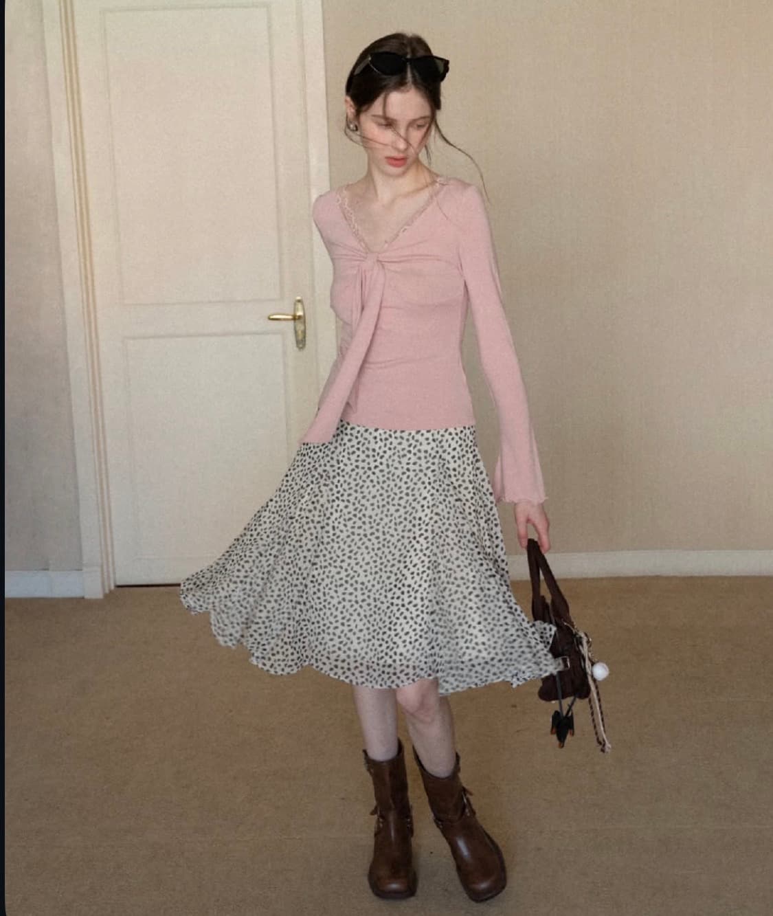 에그카 레오파드 미디스커트 상품이미지1