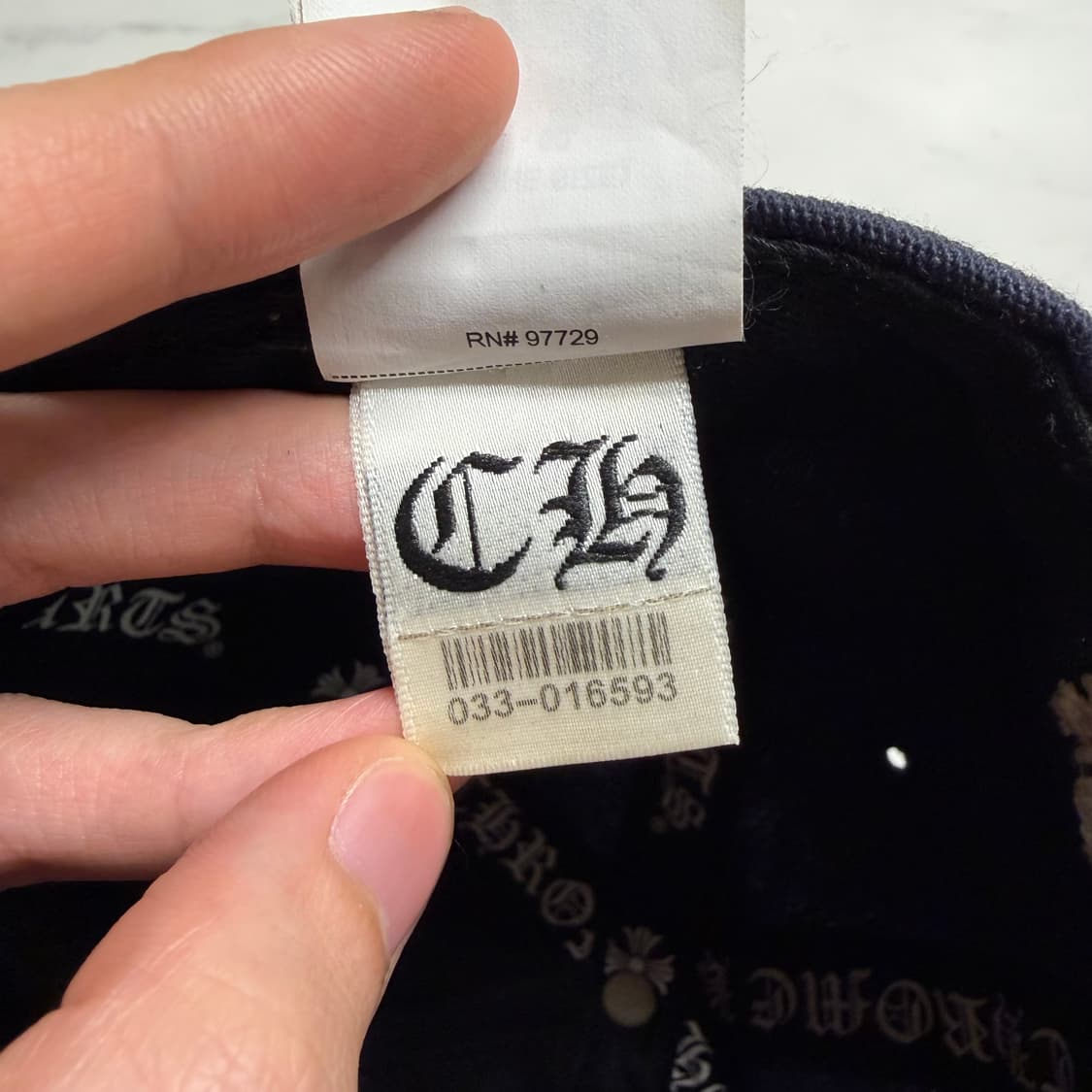 레어) 크롬하츠 Ch 로고 자수 베이스볼 캡 모자 네이비 OS 상품이미지9