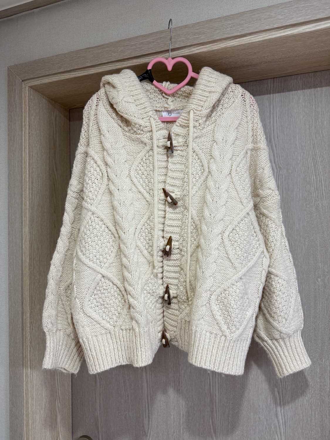 빈티지 꽈배기 떡볶이 니트 후드 상품이미지3