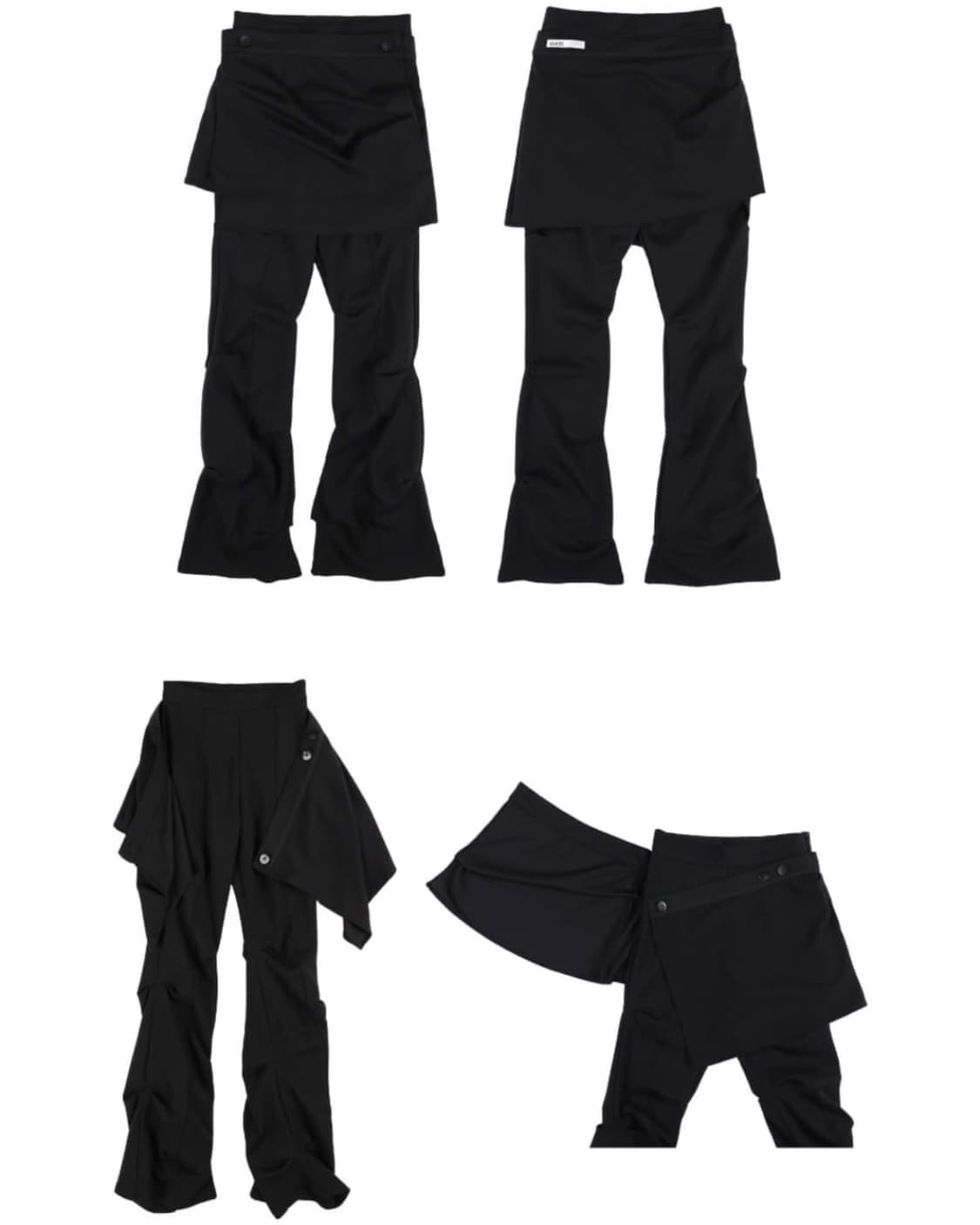 오호스 랩오버 턱팬츠 블랙 상품이미지1