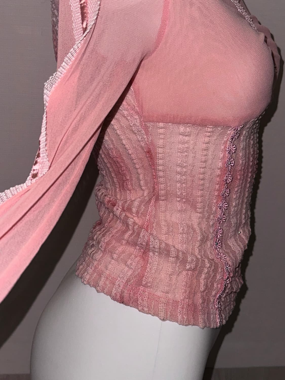 시스루 인디핑크 메쉬 페어리 탑 상품이미지7