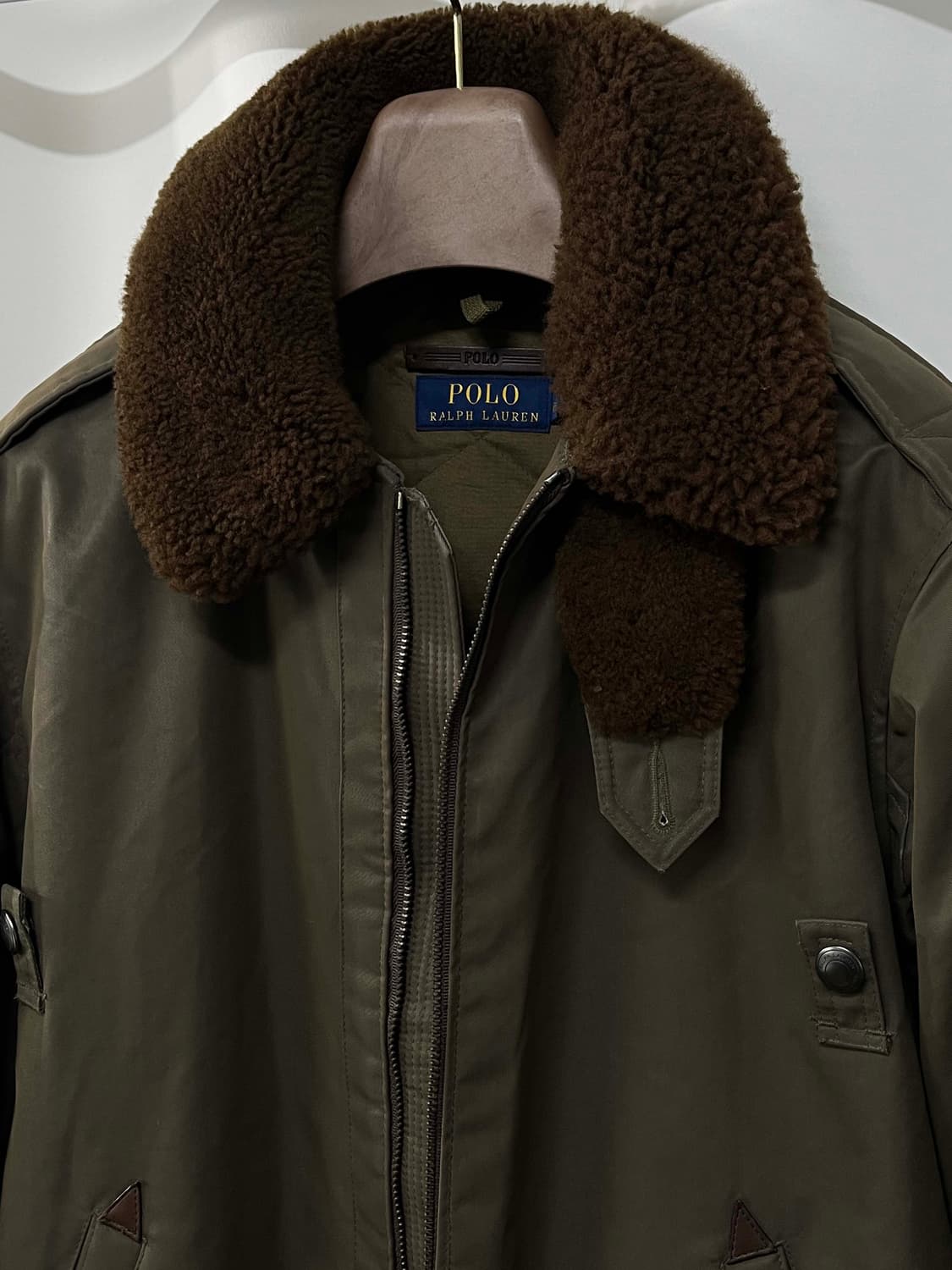 폴로 랄프로렌 b-15 램스킨 시어링 왁스 다운 봄버자켓 상품이미지6