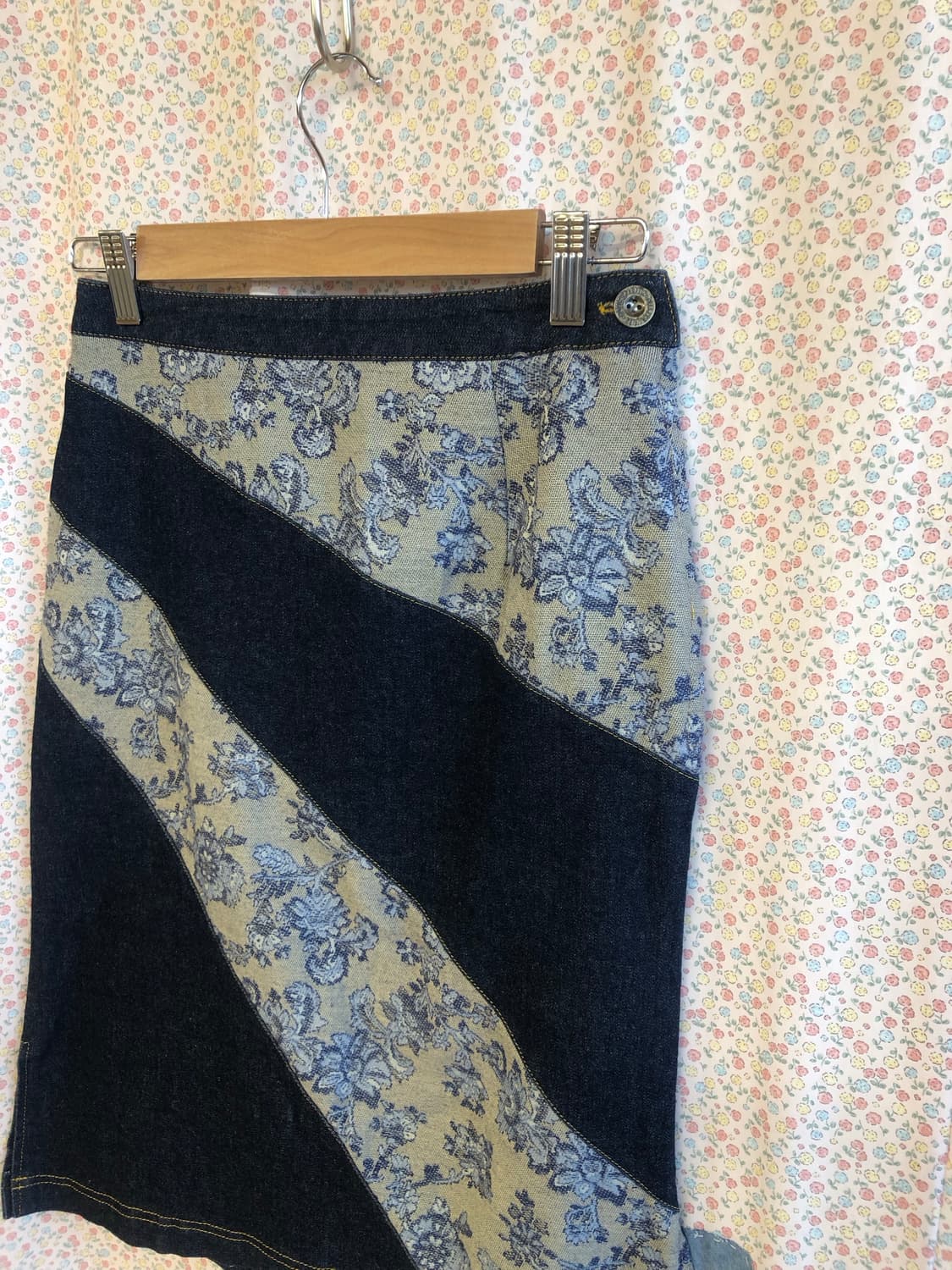floral denim skirt 상품이미지2