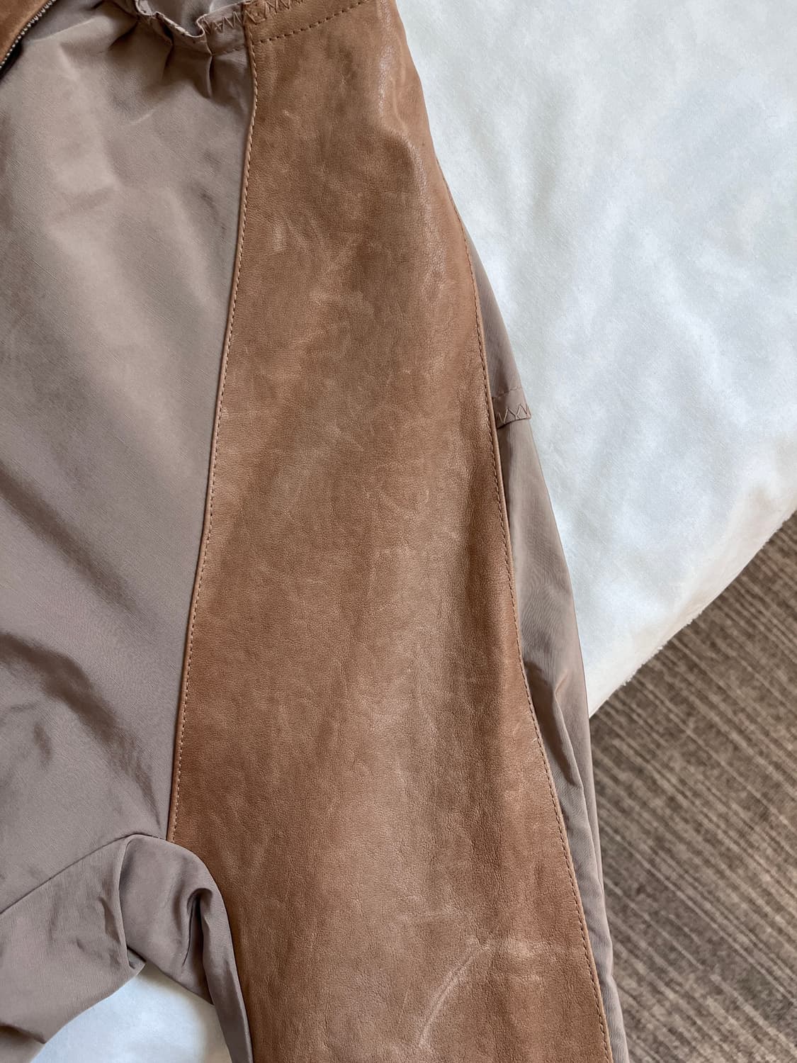 minimal leather block high-neck jacket 상품이미지8