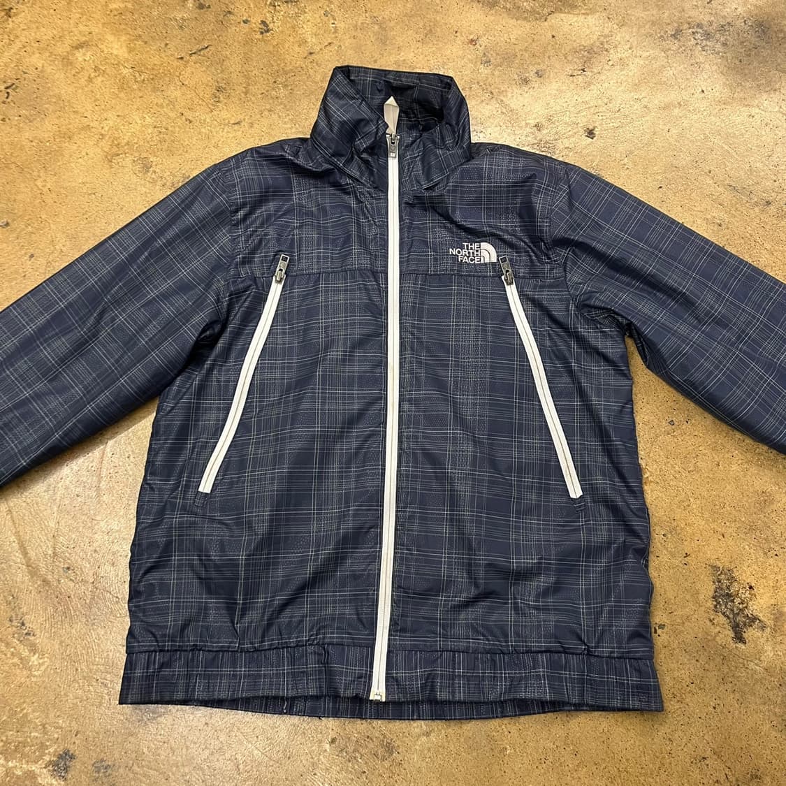 [정품/S] 노스페이스 체크 바람막이 네이비 b16 상품이미지3