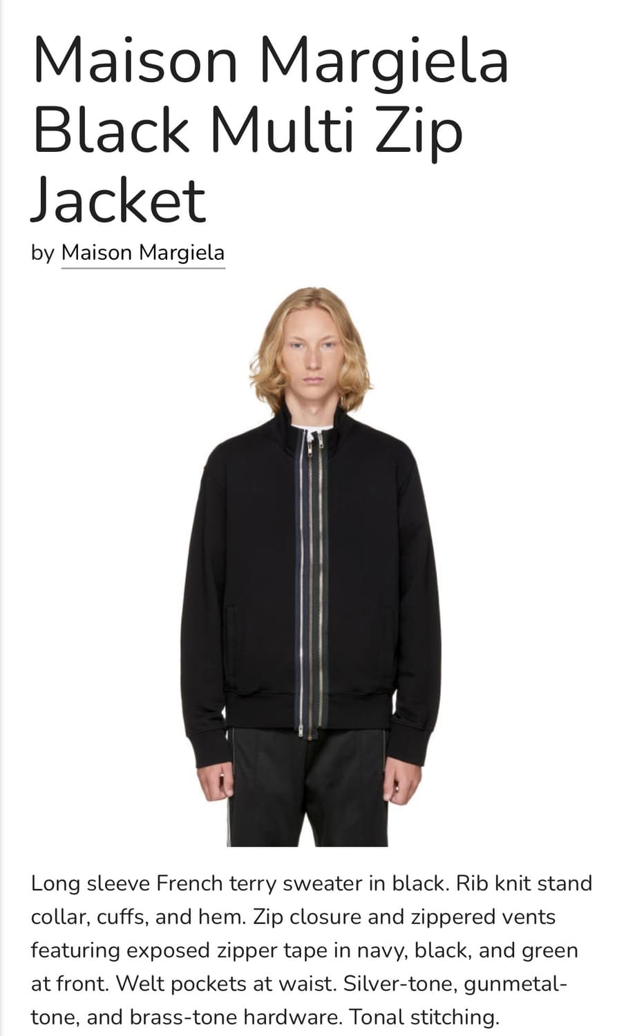 [50] margiela multi zip jacket 상품이미지1