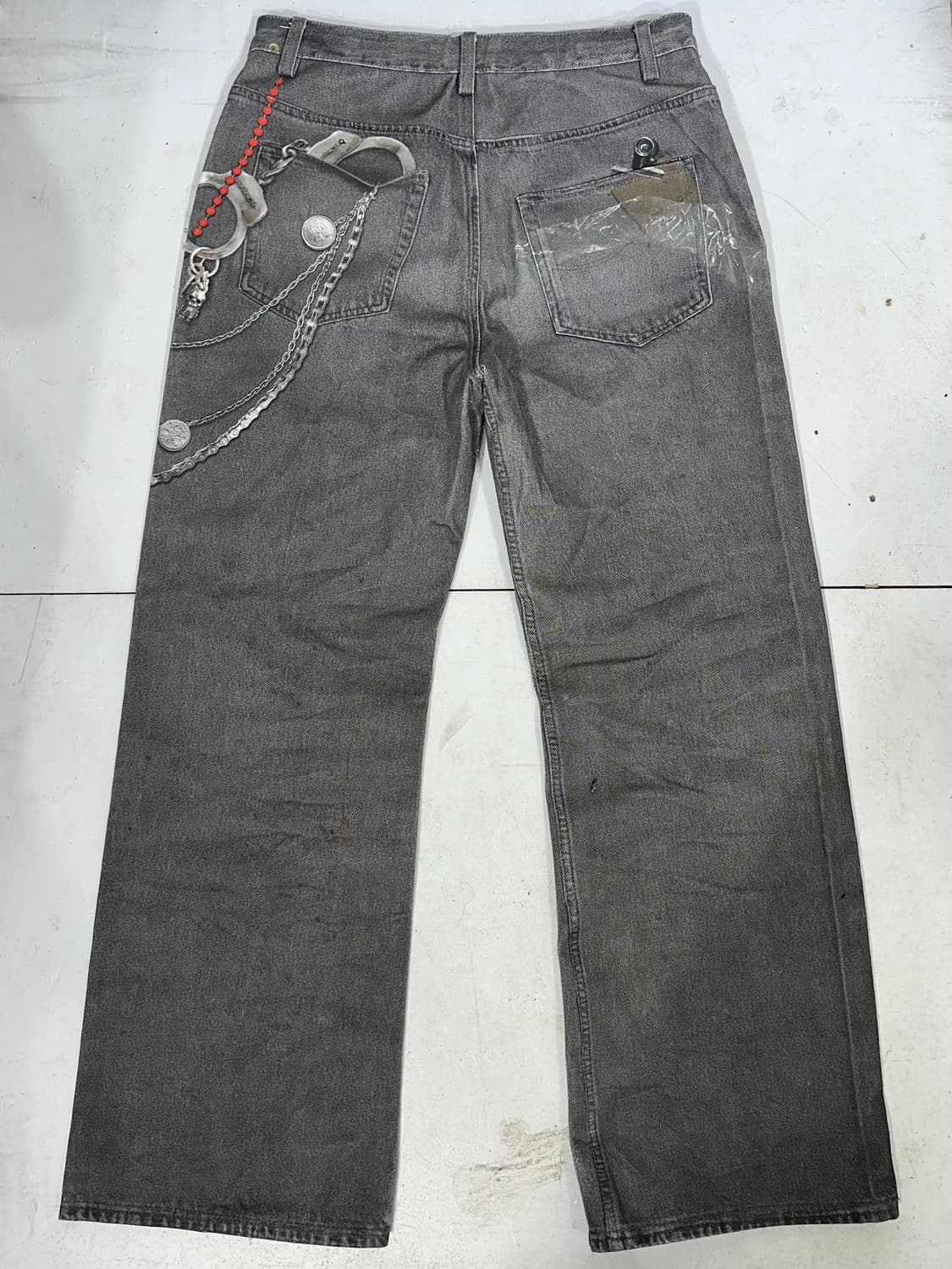 NONRADICAL 논래디컬 3D 체인 프린팅 힙합 와이드 데님 팬츠 상품이미지5