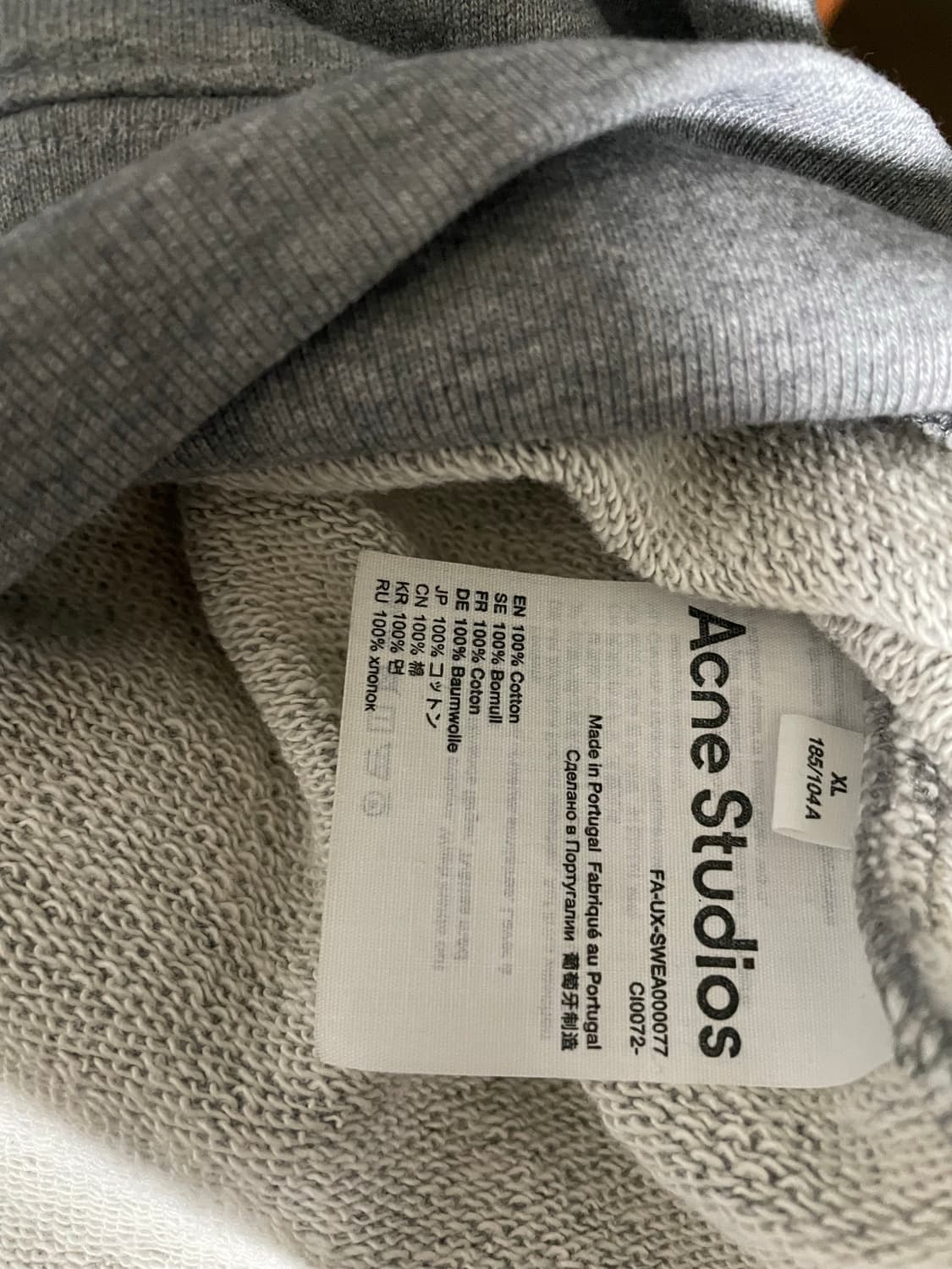 아크네 스튜디오 폰바 페이스 크루넥 스웨트셔츠 라이트 그레이 멜란지 상품이미지5