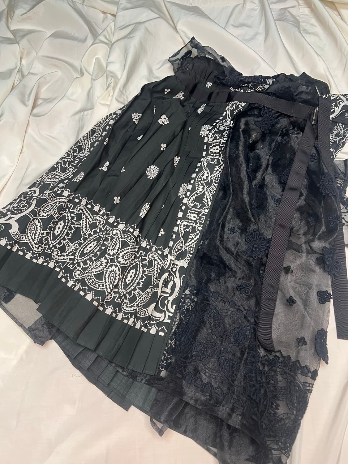 Sacai 2016 ss paisley warp skirt 상품이미지4