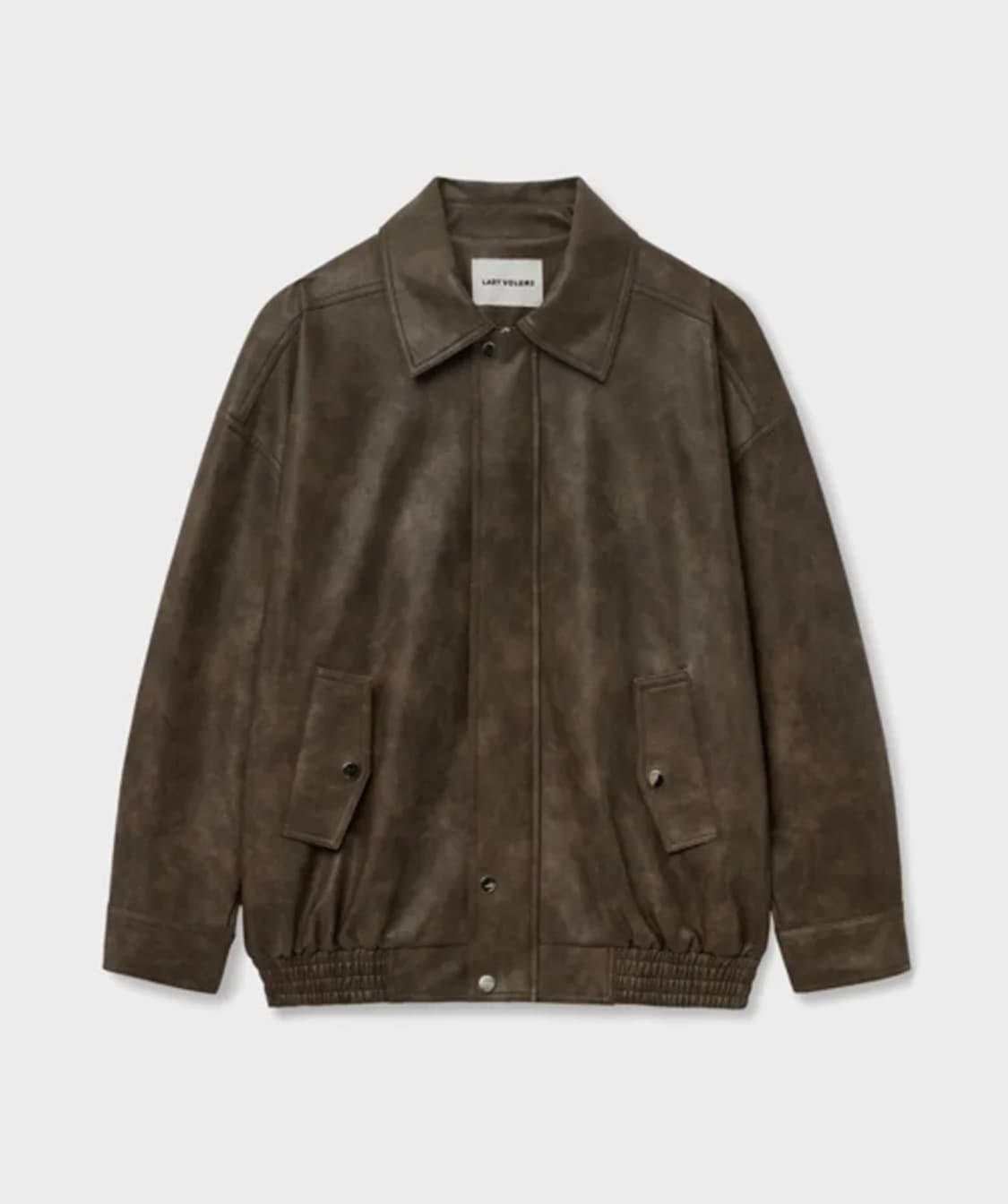 레이디볼륨 465-1 빈티지워싱 레더 루즈핏 점퍼 상품이미지1