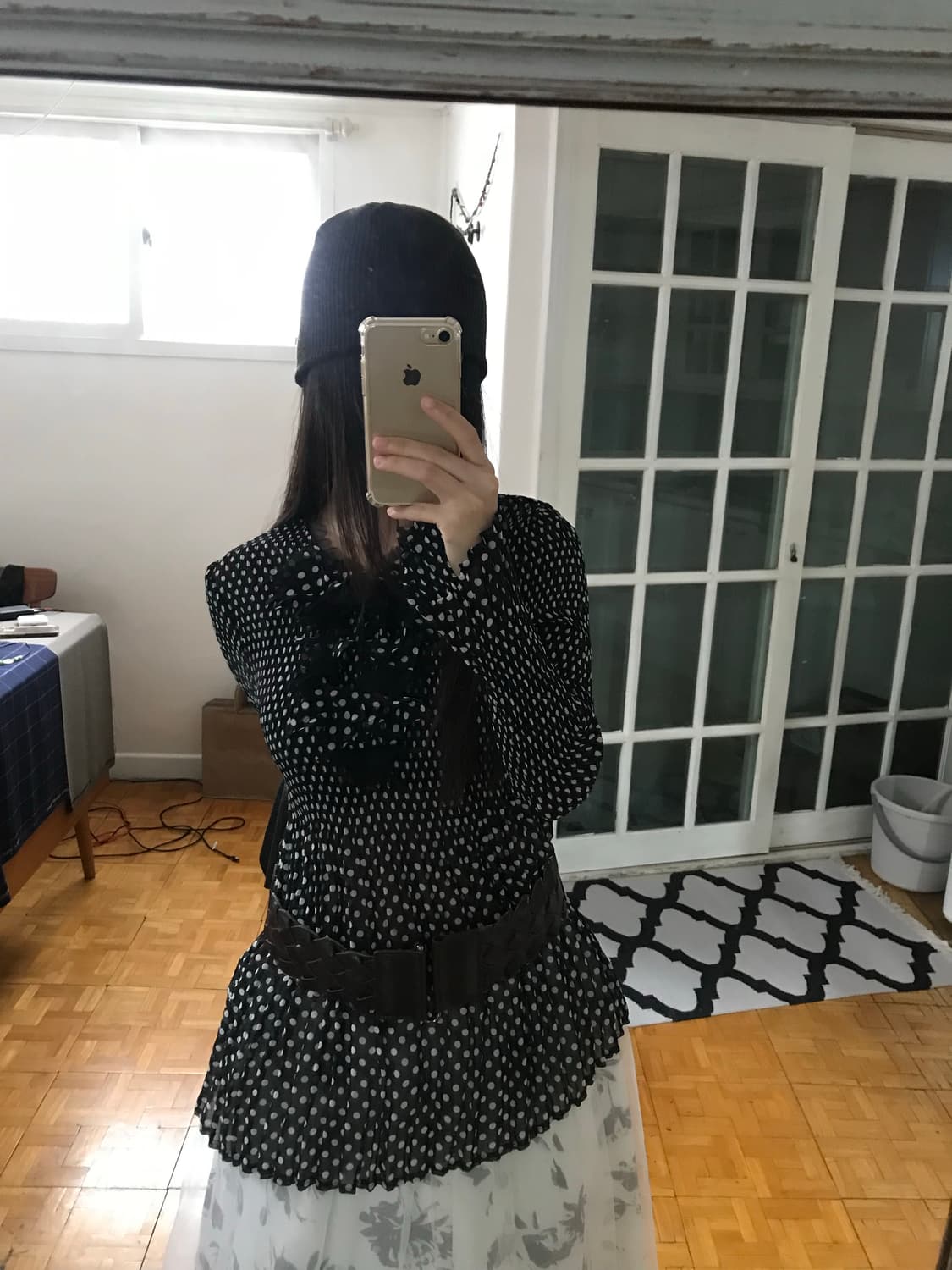 vintage dot pattern pleats top 상품이미지5
