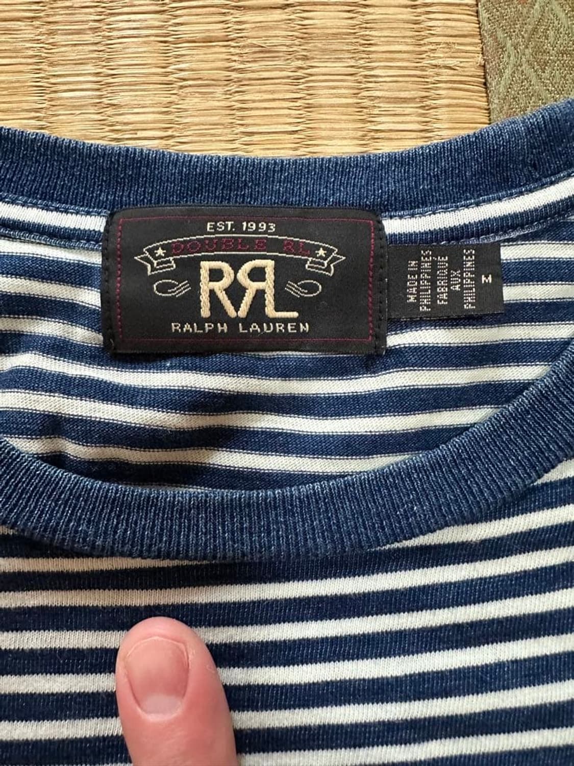 RRL 더블알엘 인디고 스트라이프 포켓 반팔티 상품이미지3