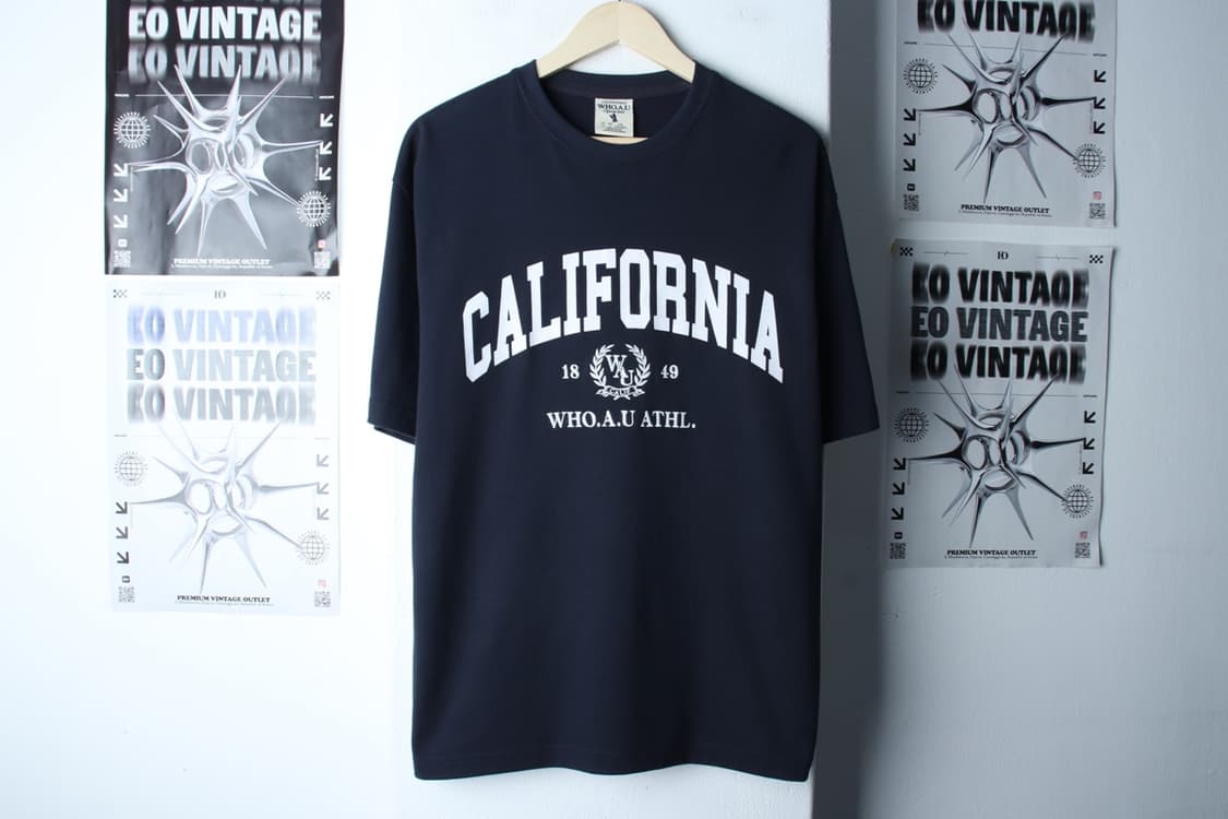 (L-XL) 후아유 반팔 티셔츠 빅로고 네이비 올드스쿨-7BB2 상품이미지2