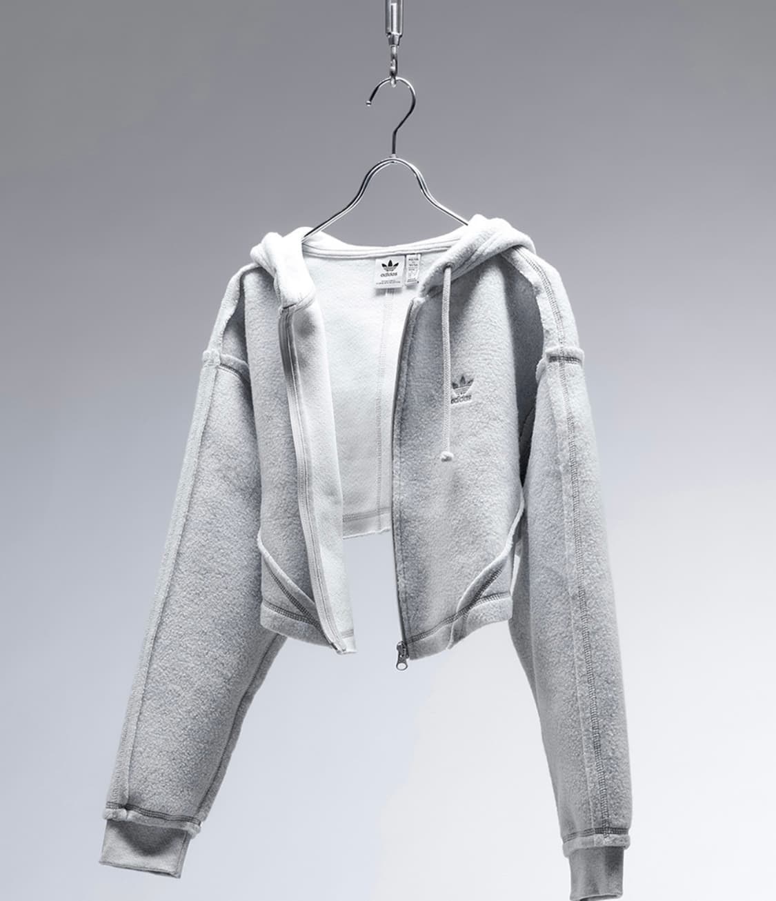 아디다스 크롭 후드집업 그레이 상품이미지1