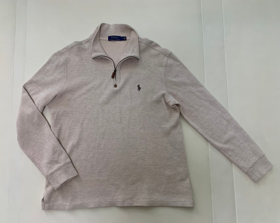 폴로 랄프로렌 오트밀 반집업 니트 상품이미지1