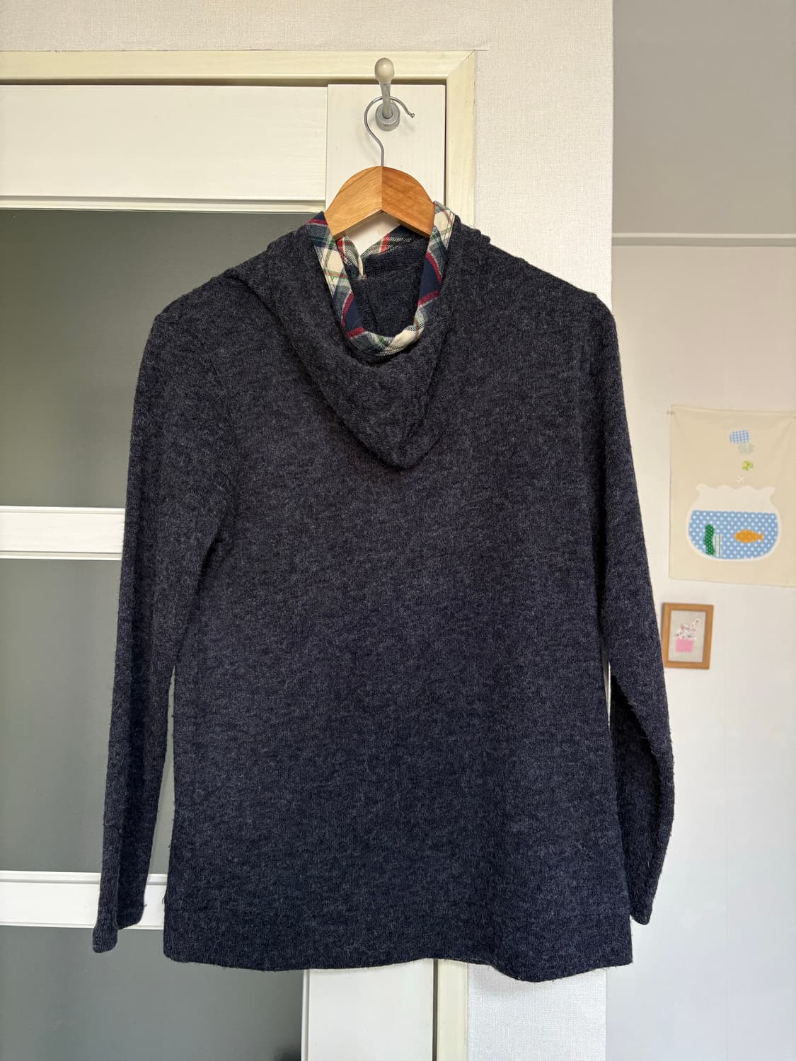 네이비 후드 니트 상품이미지5