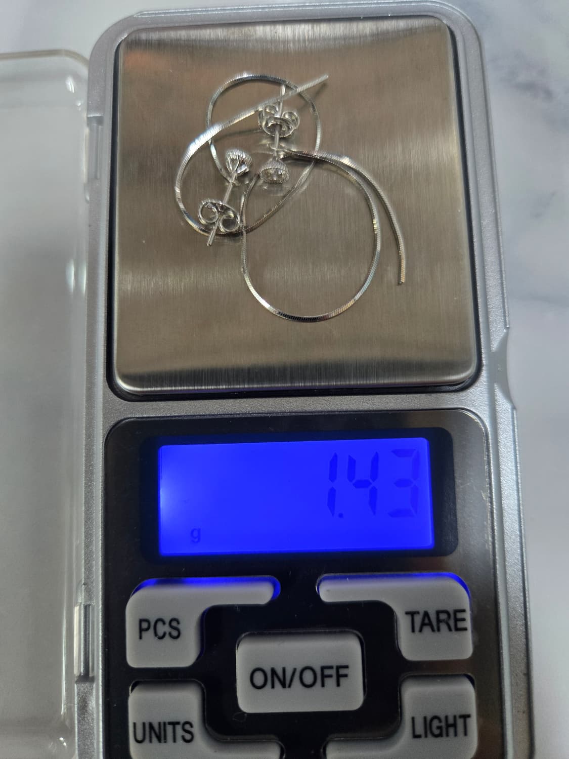 금값처분) 14k 화이트골드 롱 스네이크 체인 귀걸이  상품이미지8