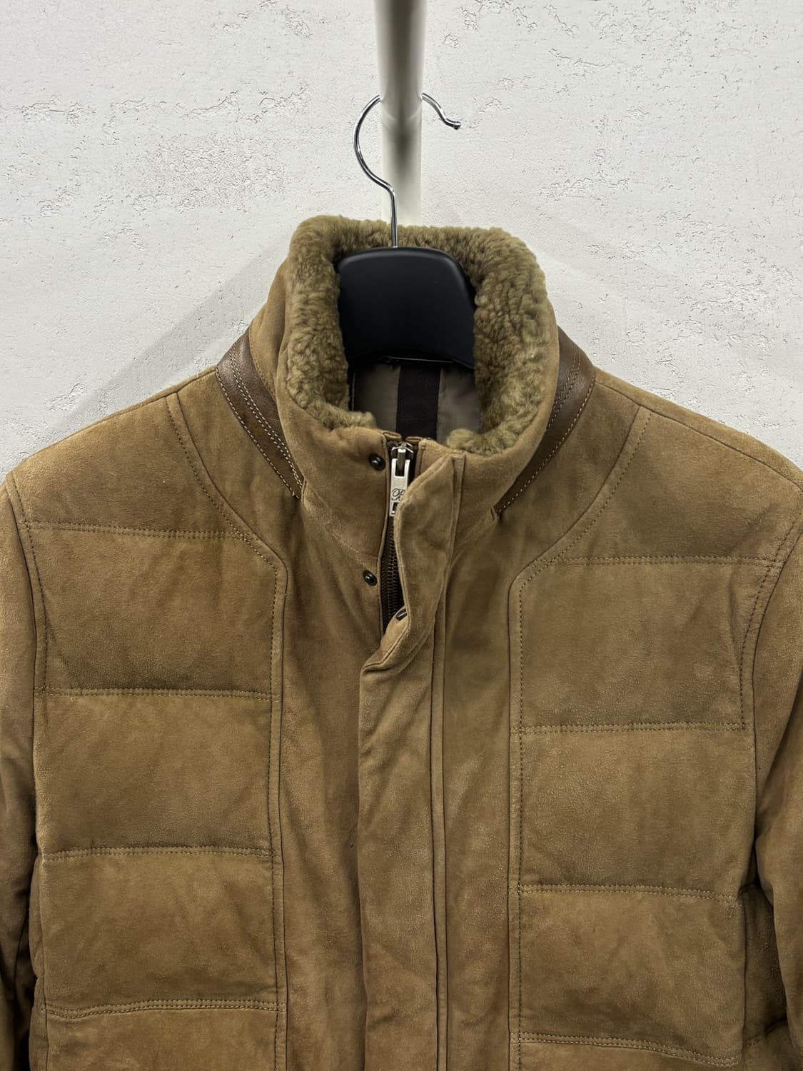 브라운 스웨이드 쉐어링 패딩 자켓 F 상품이미지3