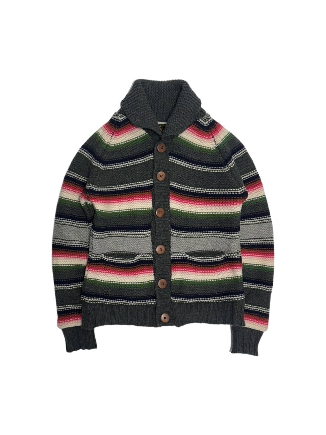 Go Slow Caravan 모 숄카라 니트 가디건 일본빈티지 상품이미지1