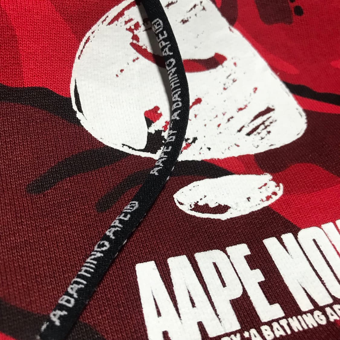 극미중고 Aape by a bathing ape 사루 레드카모 후드집업  상품이미지8