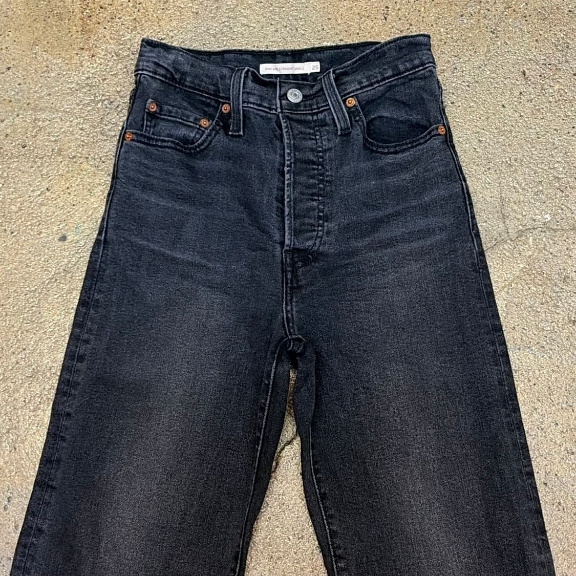 USA 빈티지 리바이스 하이웨스트 스트레이트 블랙진 스판 청바지 상품이미지3