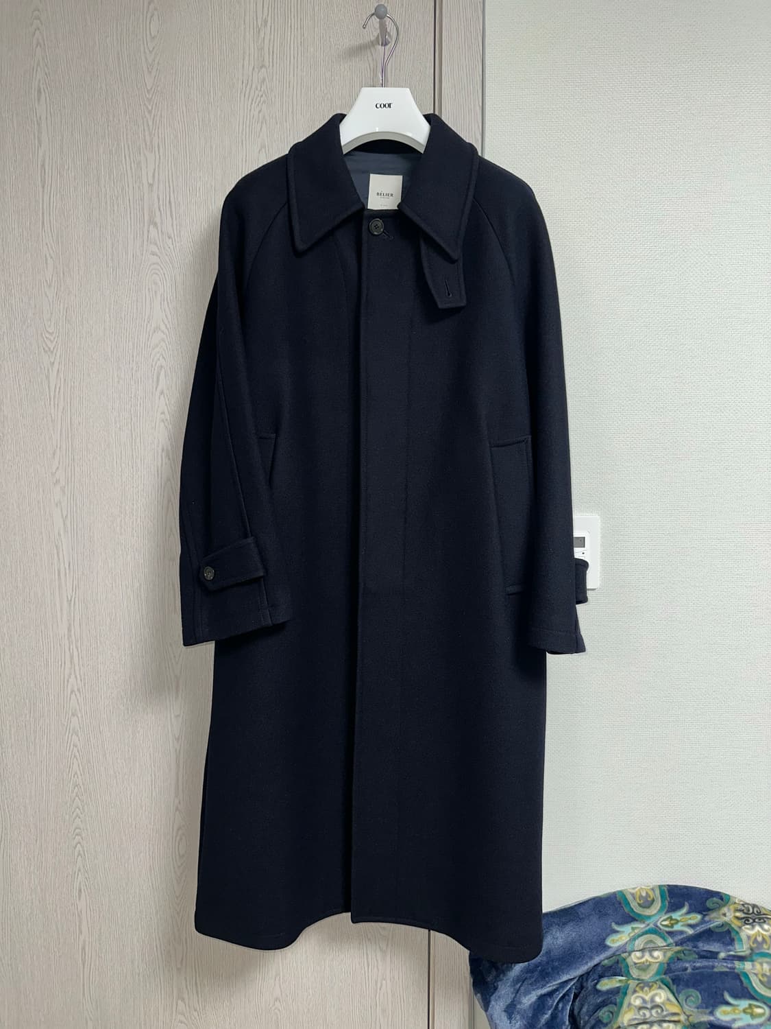 벨리에 멜톤 울 발마칸코트 네이비 4사이즈 (100) 상품이미지1