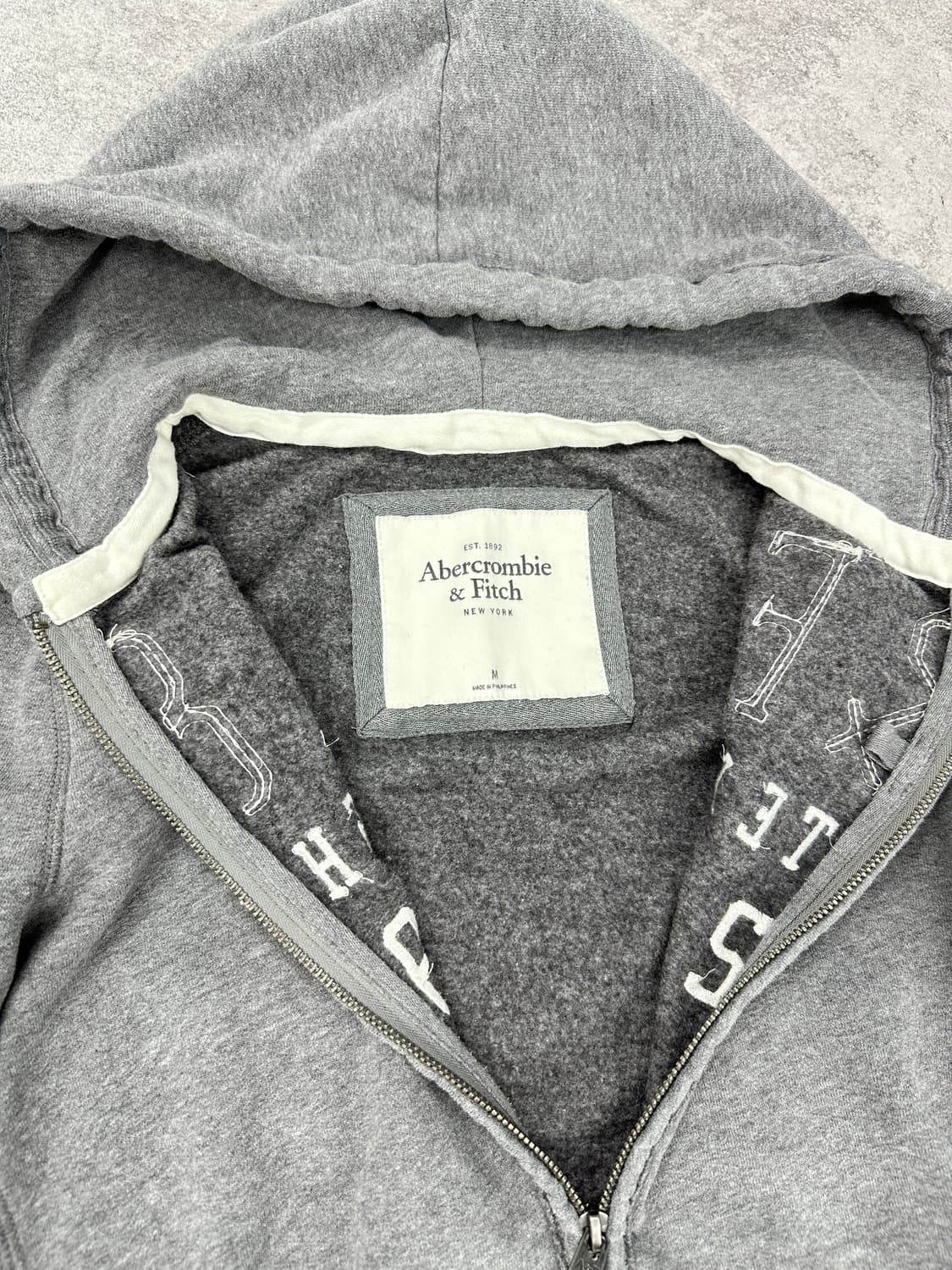 Abercrombie & Fitch hood zip up y2k gray 상품이미지4