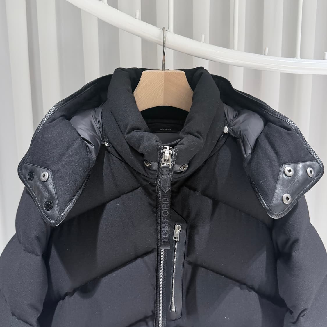 (A+/48) / 톰포드 캐시미어 울 블렌드 패딩 자켓 블랙 상품이미지6