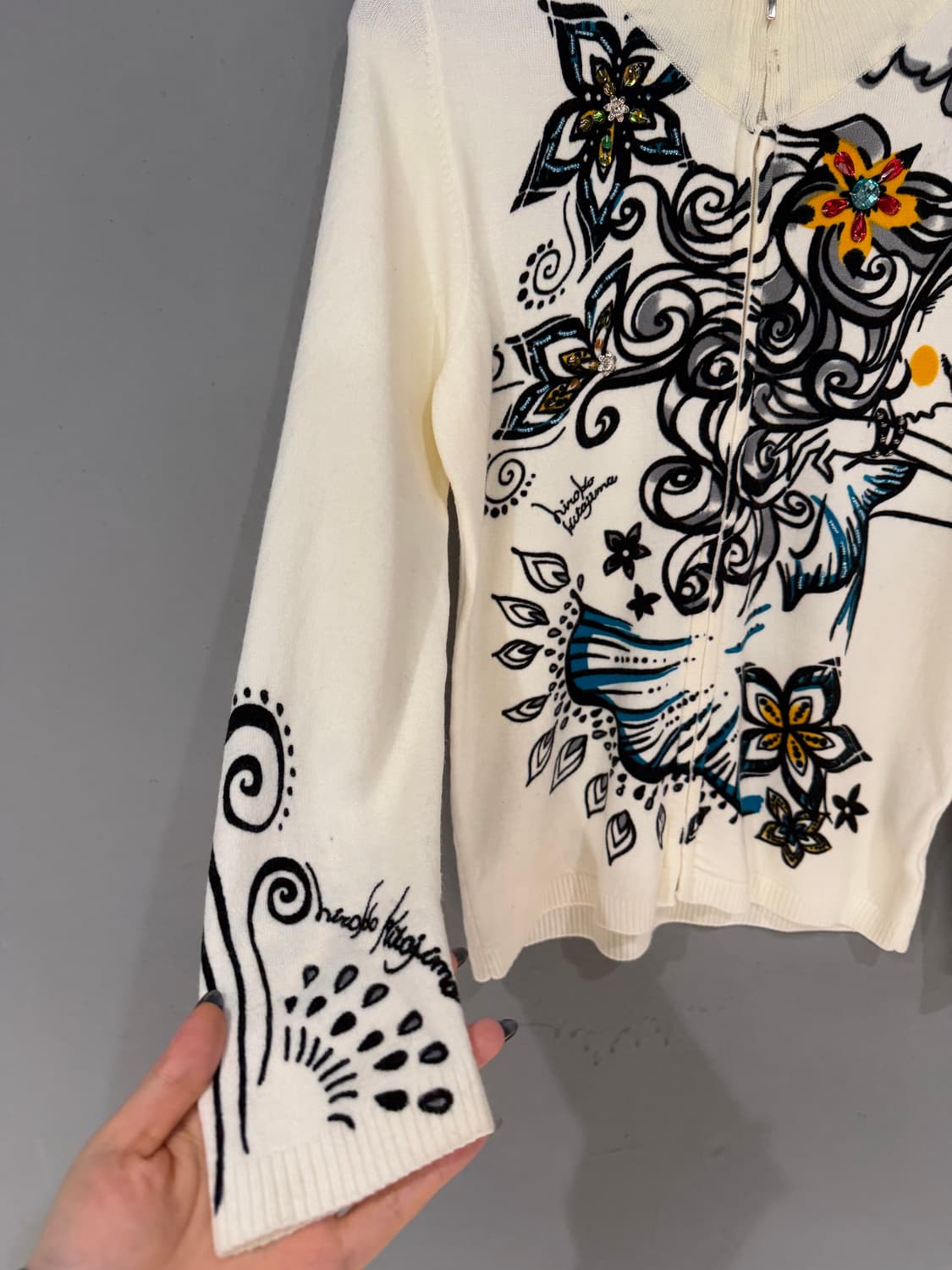 Hiroko kitajima printing knit zip-up 상품이미지7