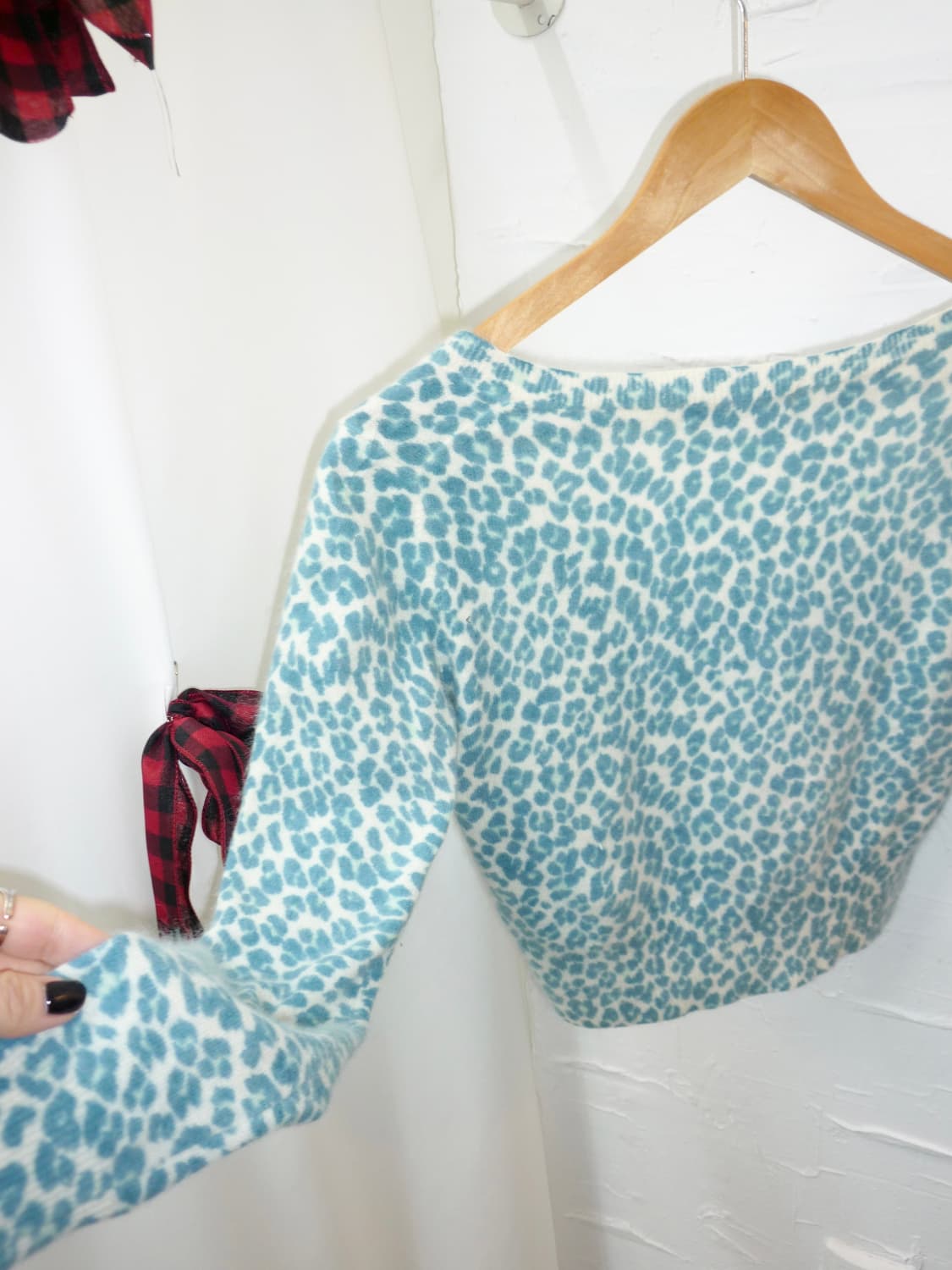 Sky leopard cropped cardigan 상품이미지5