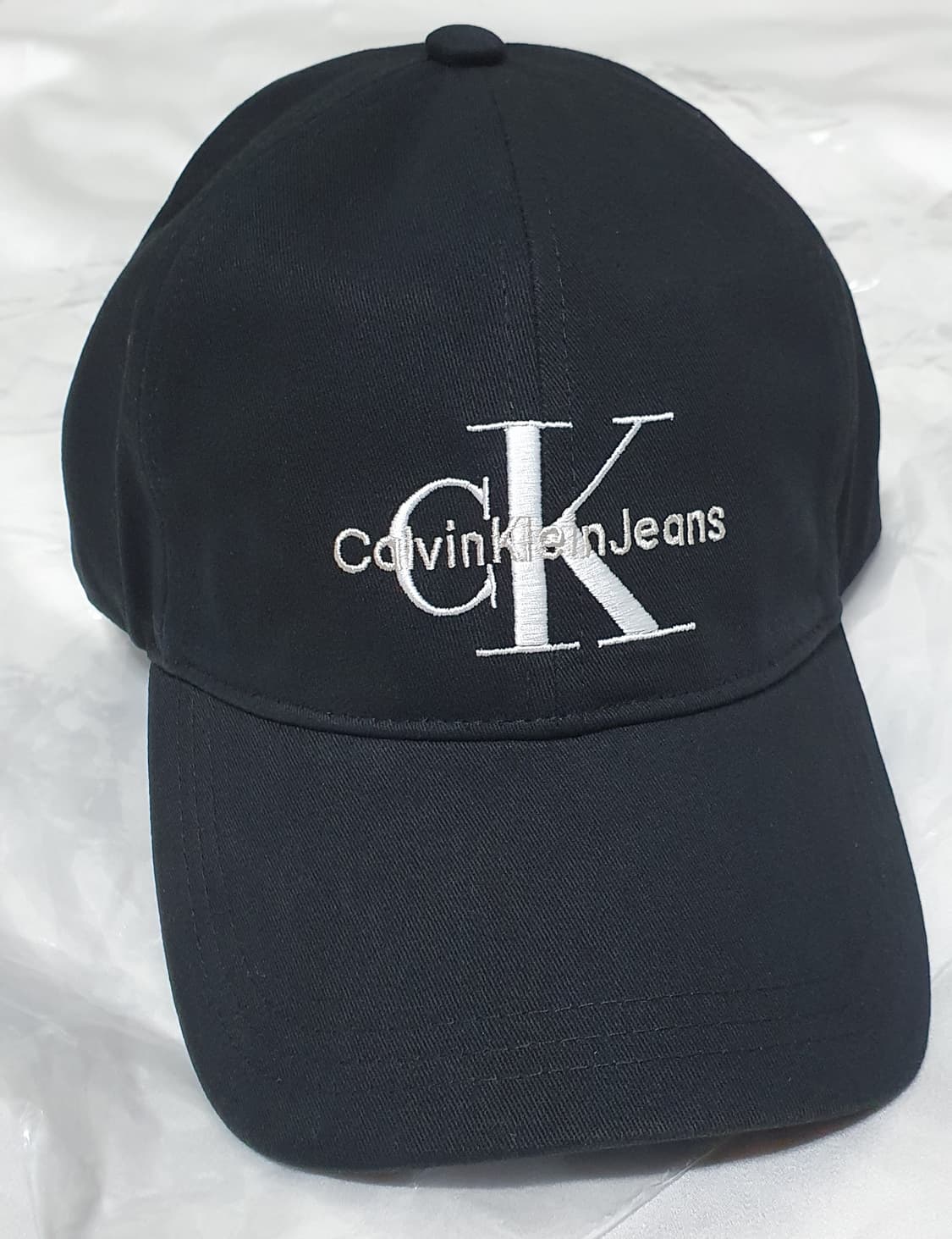 블랙 캘빈클라인 로고 레터링 볼캡 모자 상품이미지3
