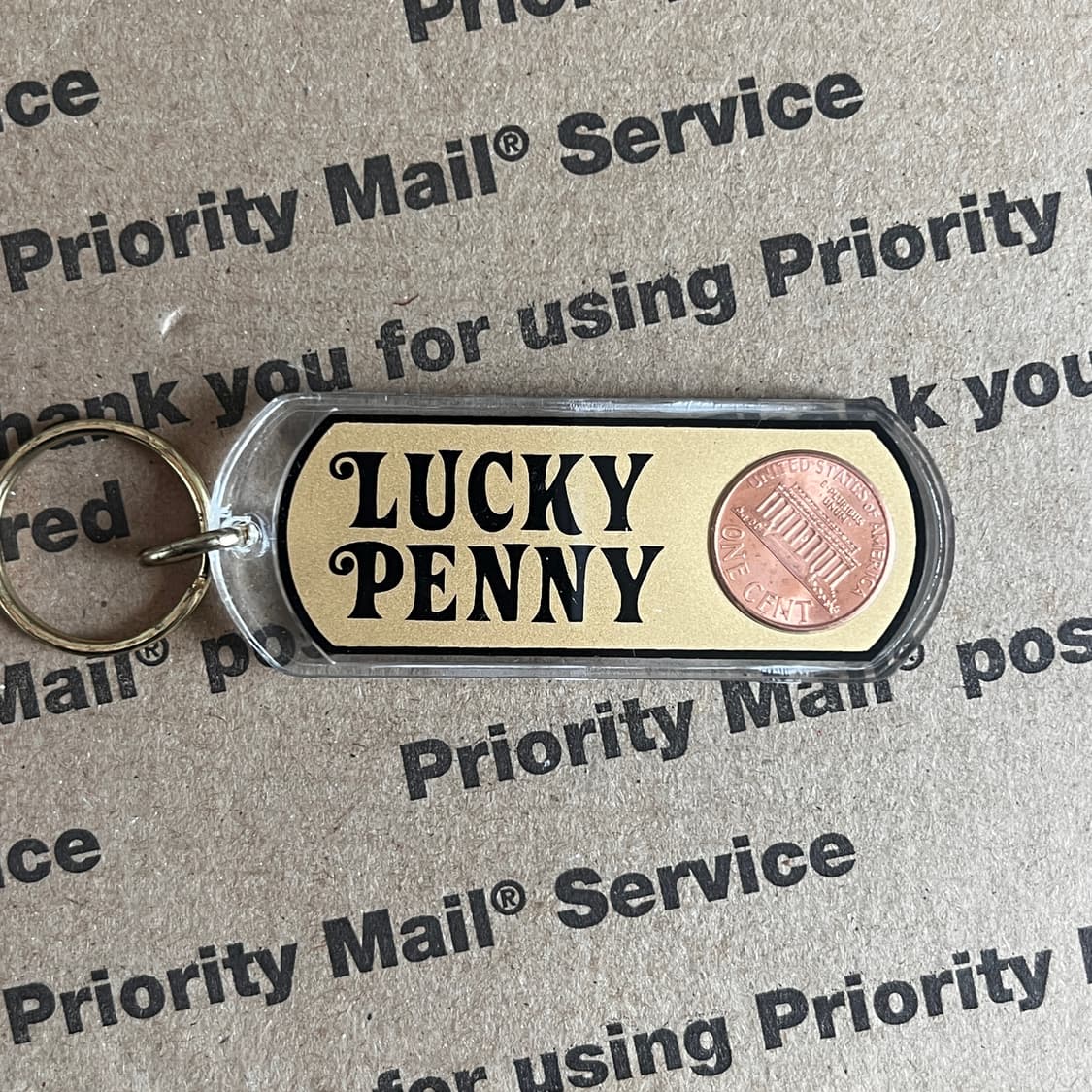 90s vtg Lucky Penny Keyring 상품이미지1