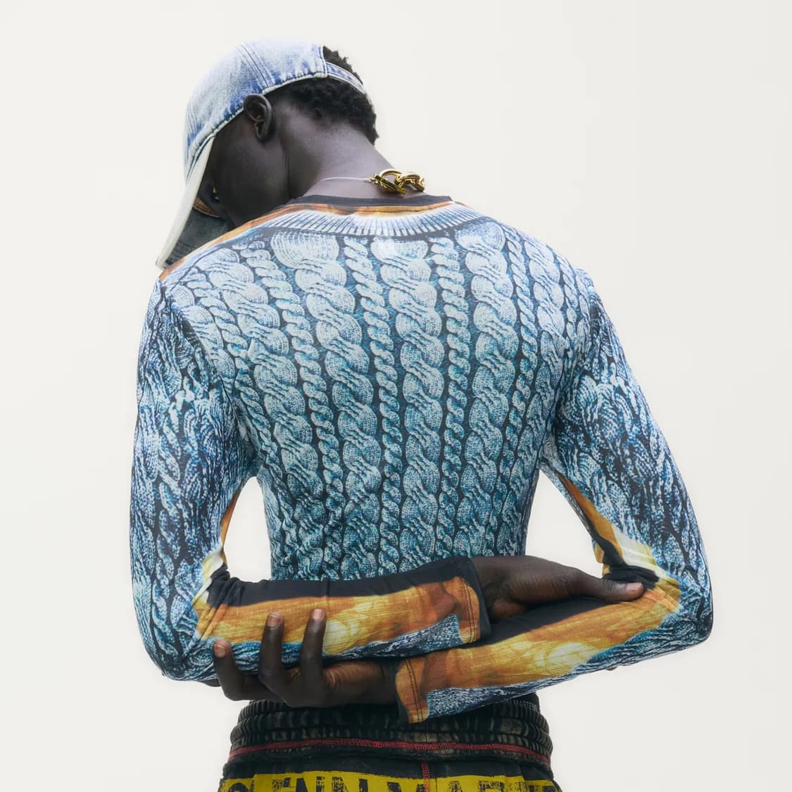 H&M 글렌마틴스 * 프린트 메쉬 탑 * 블루 * M 상품이미지8