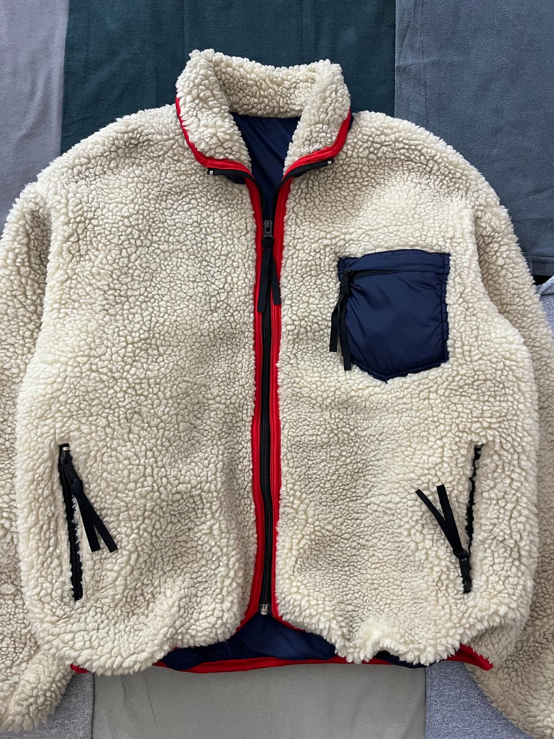 빈티지 Henry Lear by 토요엔터프라이즈 리버시블 플리스 자켓 상품이미지3