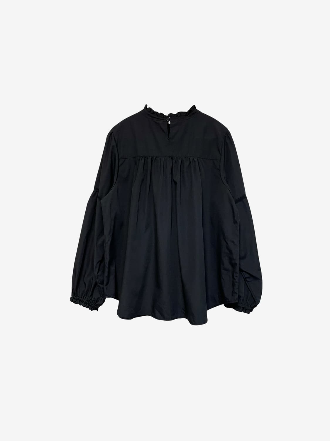 Lace Ruffle Sleeve Blouse - Black 상품이미지7