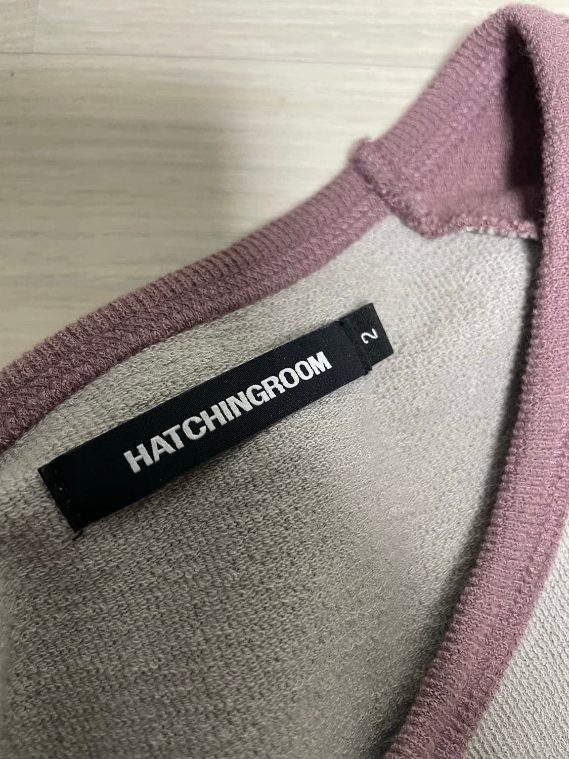 해칭룸 Raglan Tee Dark Pink/Grey 2사이즈 거의새상품 상품이미지4