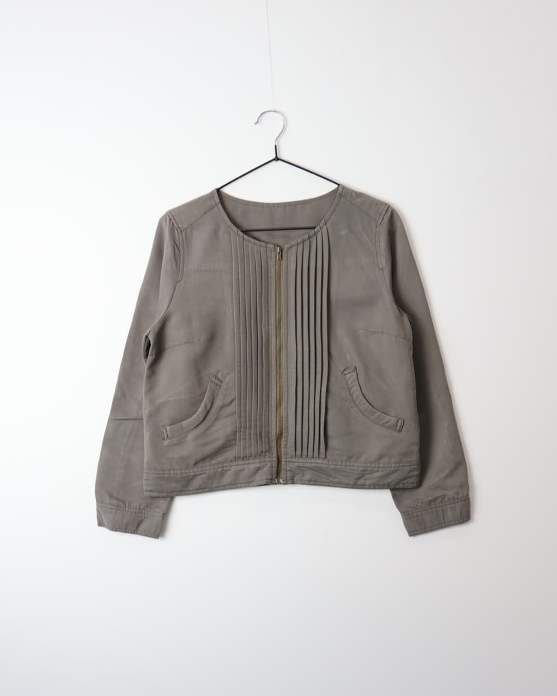 Jpn Pintuck Pleated Zip Up Blouse Jacket 상품이미지4