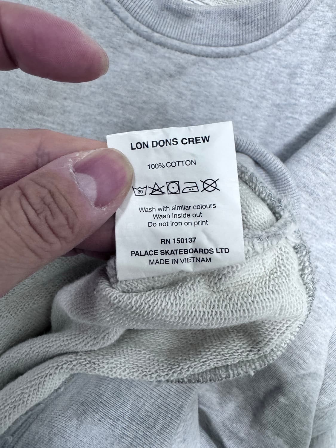 (중고/XL) palace lon dons crew grey XL 상품이미지7