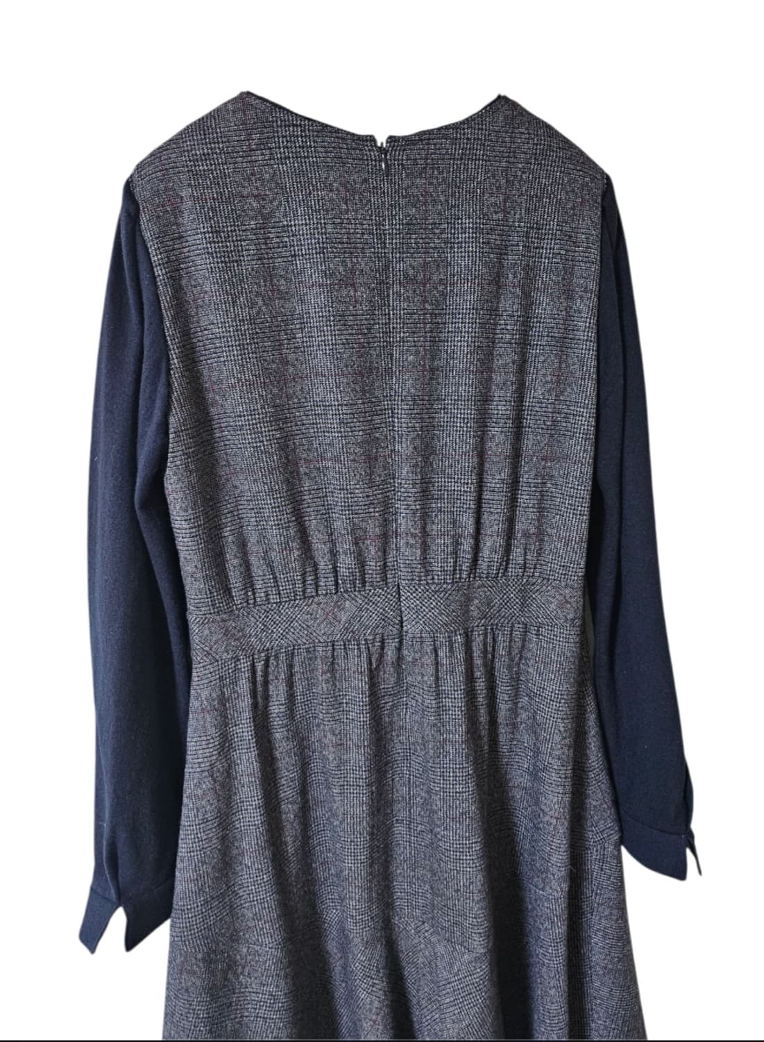 헤지스레이디스 그레이 체크배색 울혼방 미디원피스 66 상품이미지6