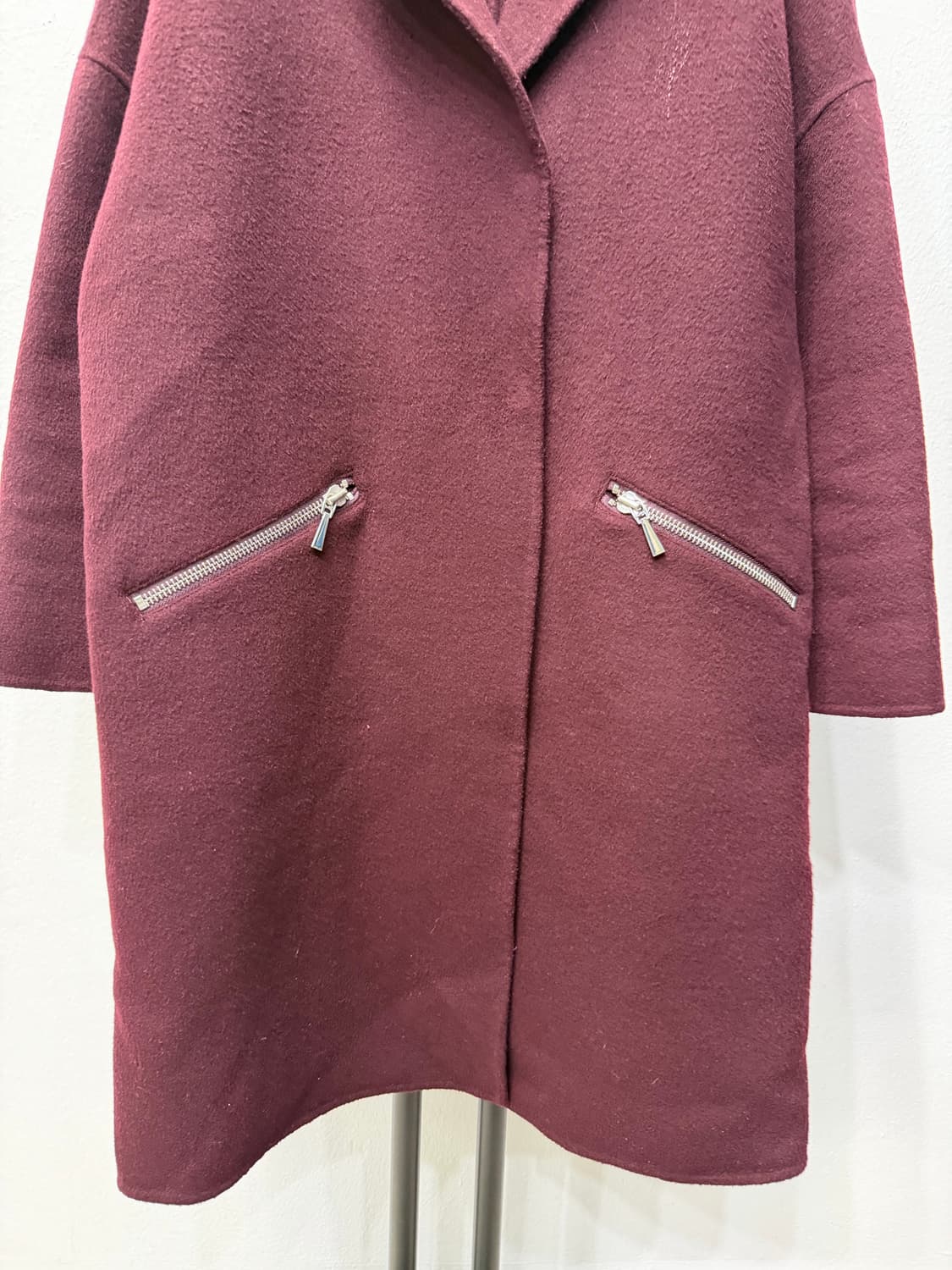 정품) maje 마쥬 버건디 루즈핏 간절기 코트 자켓 40 상품이미지4