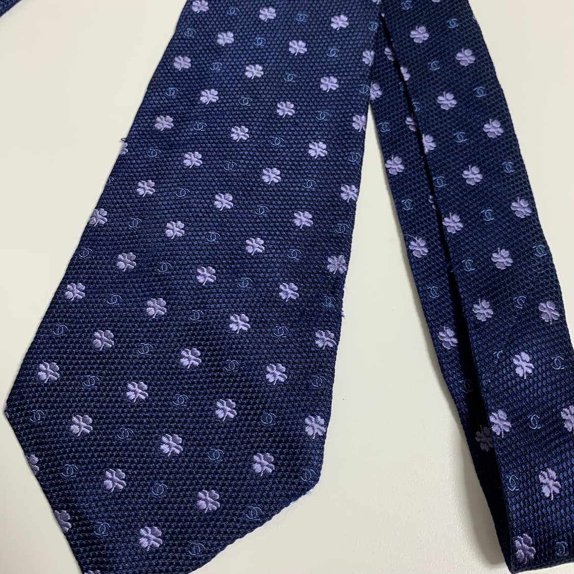 샤넬(CHANEL) 모노그램 로고플레이 명품넥타이 A등급 자카드 플라워 상품이미지10