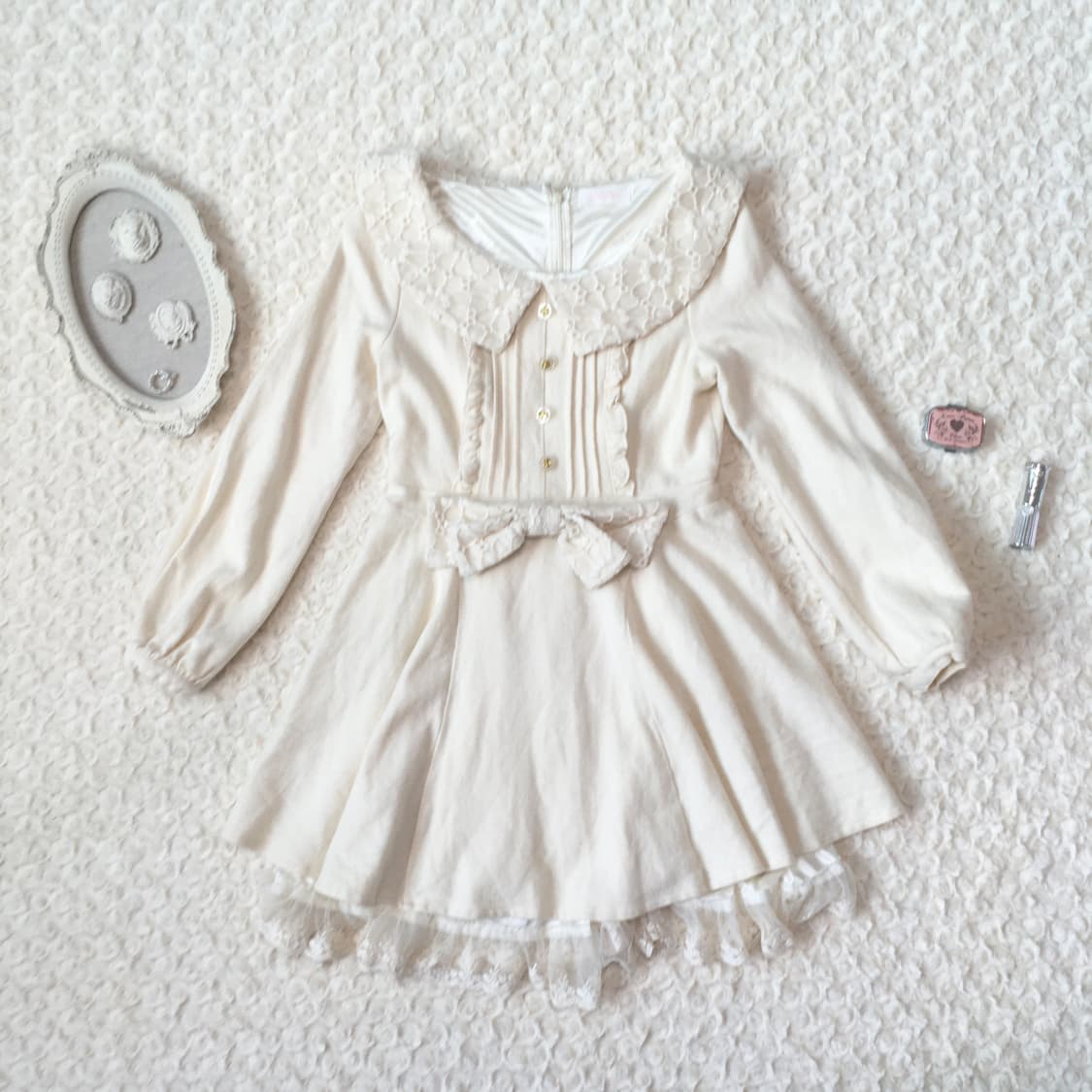 Lizlisa ivory princess ribbon one-piece 상품이미지1