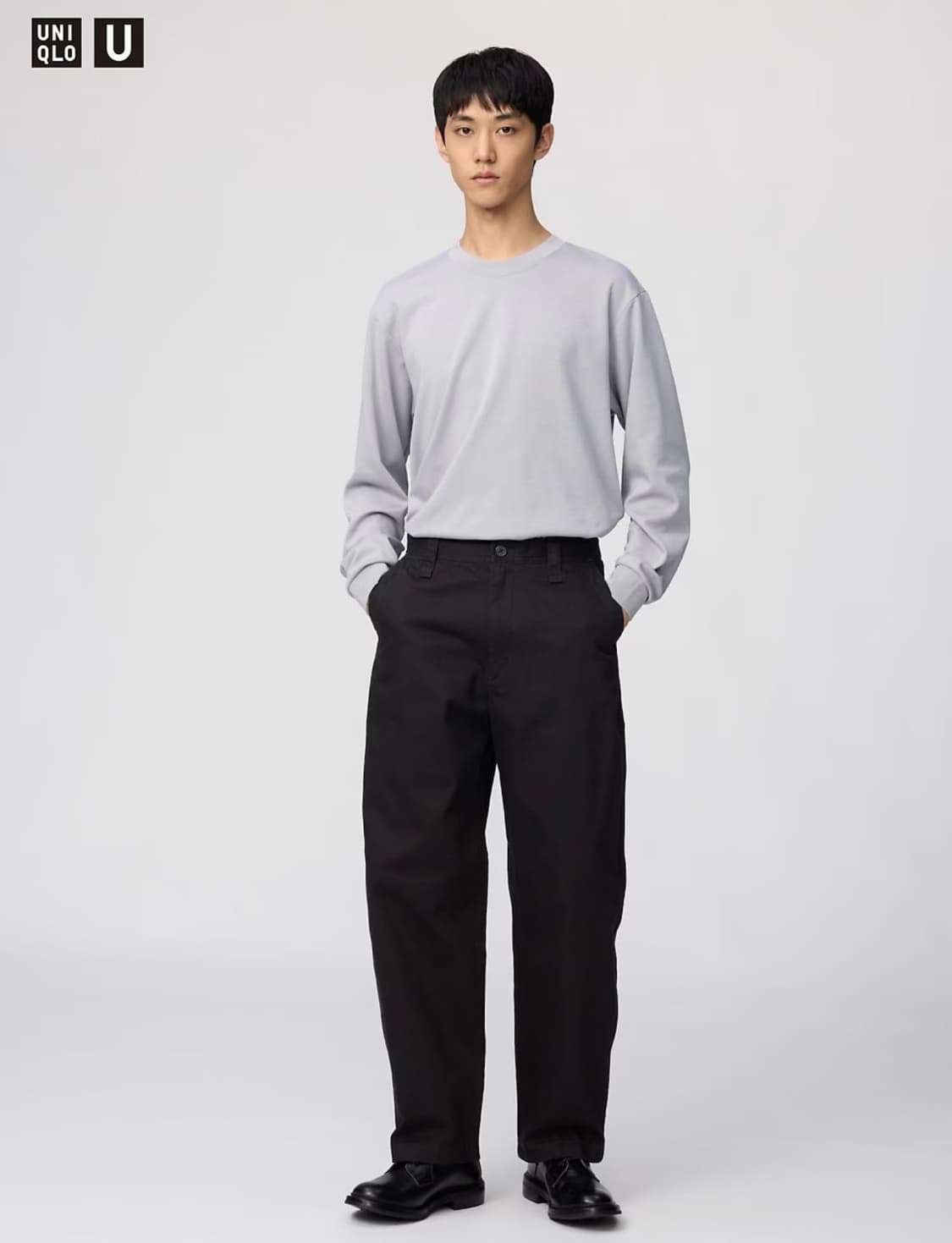 유니클로U 와이드핏 치노 팬츠 블랙 79사이즈  상품이미지1