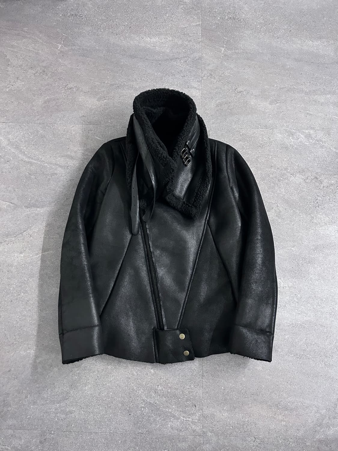 더블 하이넥 시어링 무스탕 자켓 상품이미지1