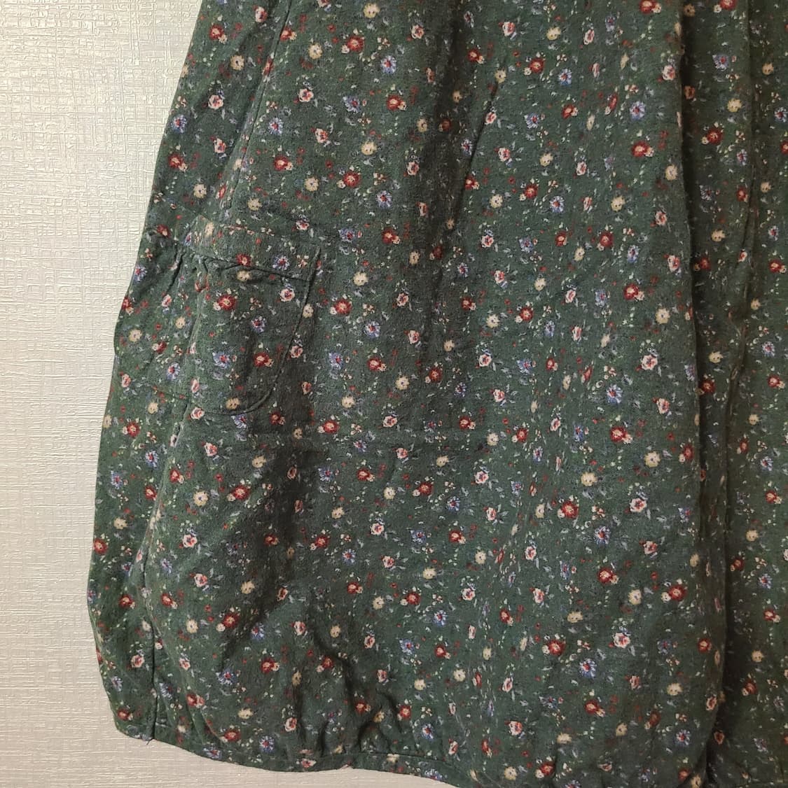 빈티지 잔꽃 항아리 벌룬핏 누빔 롱스커트 치마 핀턱 할미룩 모리걸 겨울 상품이미지3
