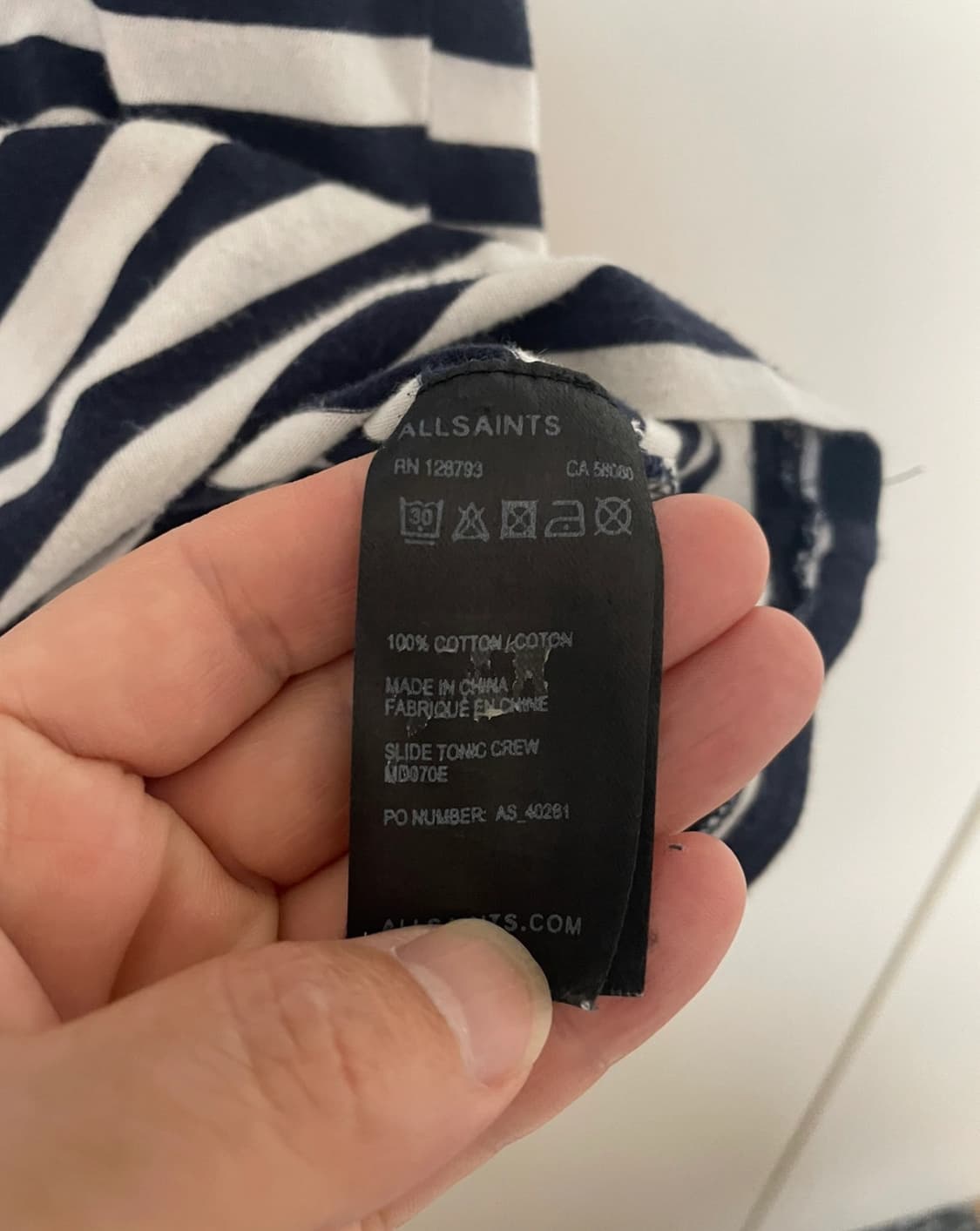 올세인츠 남성 스트라이프 반팔 S 사이즈 상품이미지5