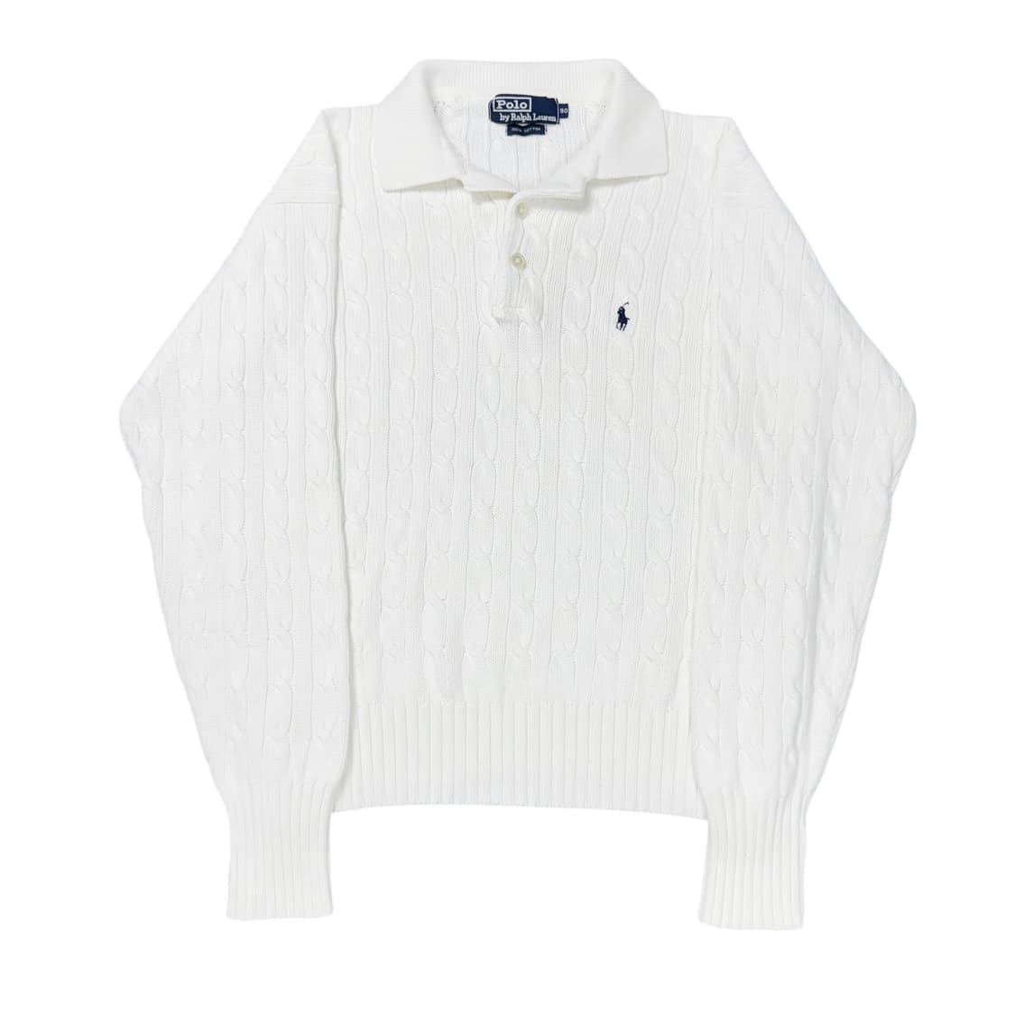 (90) 폴로 랄프로렌 케이블 카라 니트 화이트  상품이미지1