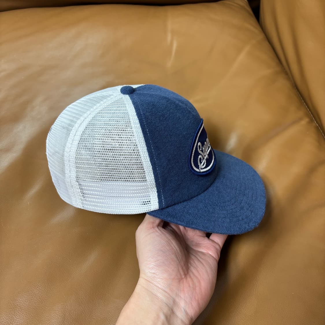 슈프림 5패널 볼캡 모자 테리 메쉬 백 블루 상품이미지3