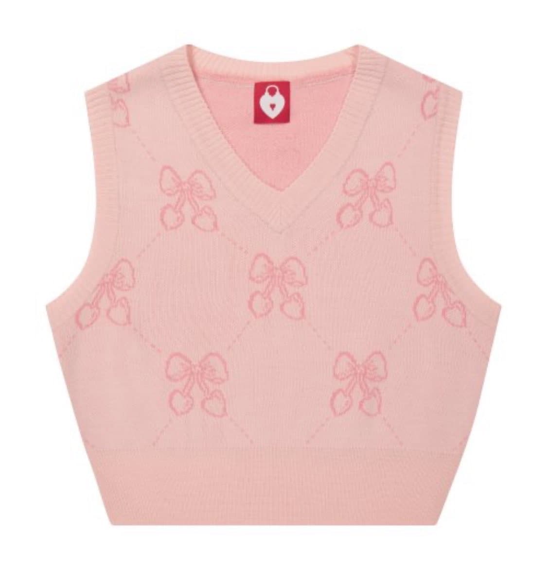 하트클럽 리본하트 니트 베스트 상품이미지1