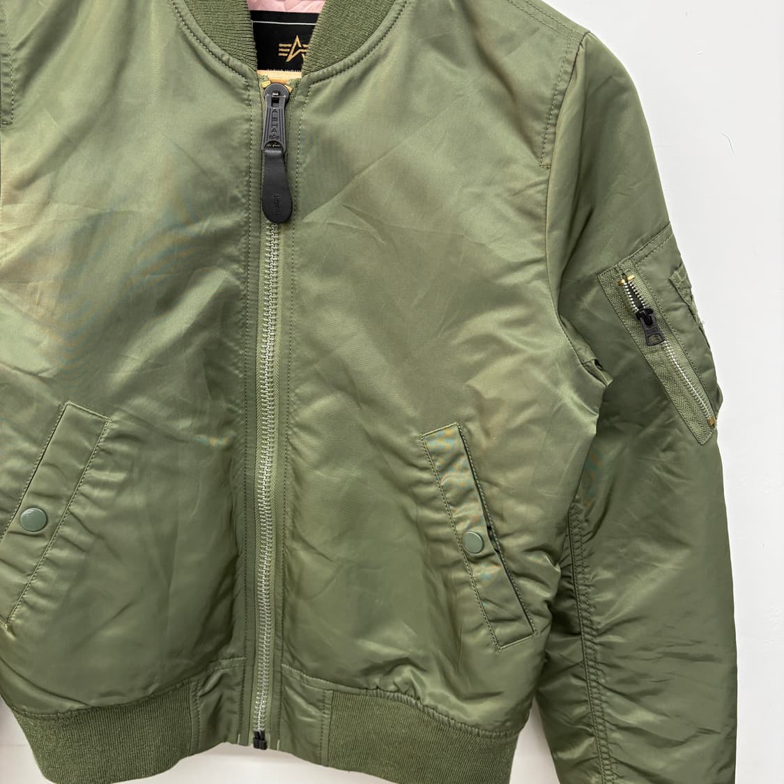 알파인더스트리 MA-1 봄버 자켓 카키 여/XS 상품이미지2